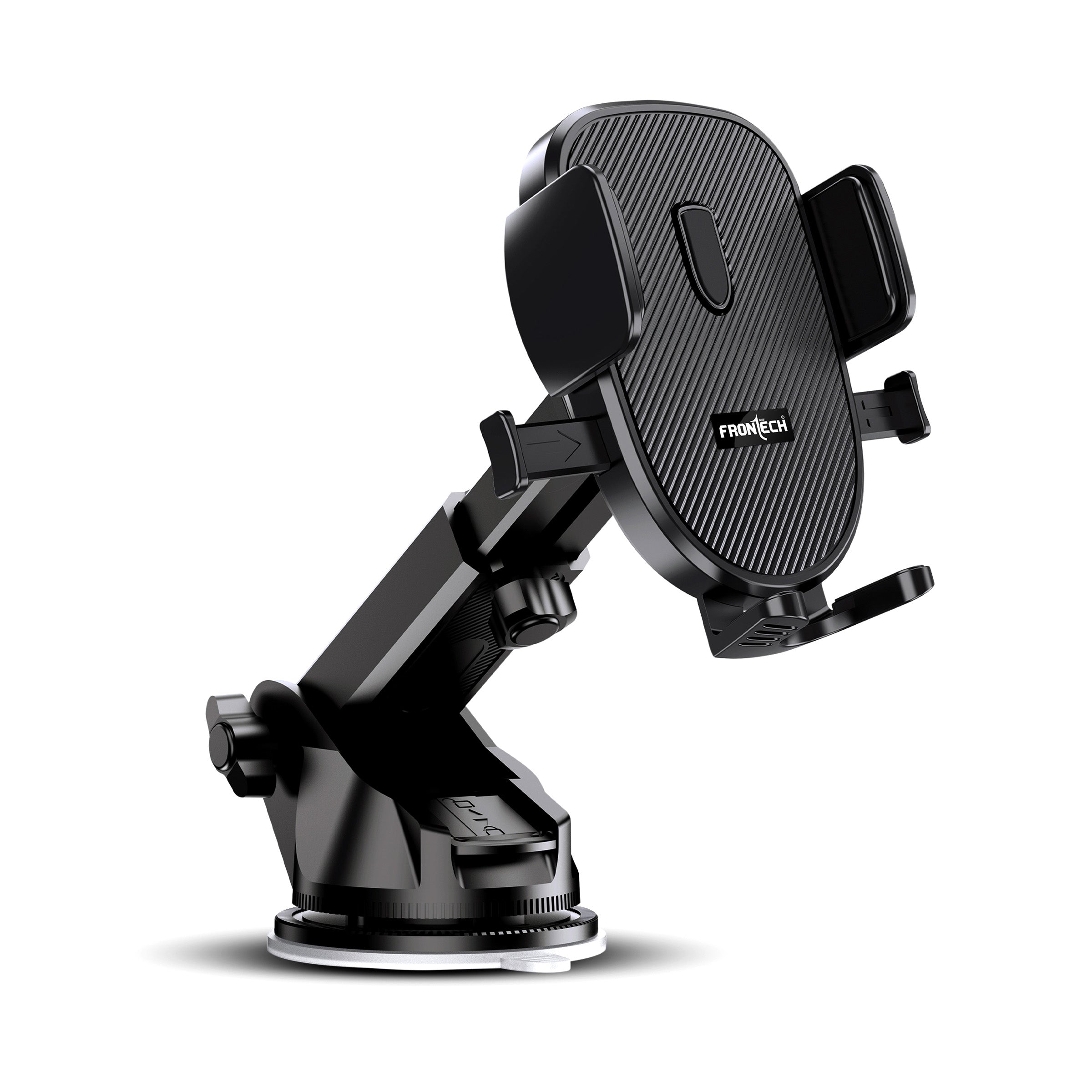 FRONTECH 360° Rotating Car Phone Holder–One-Hand Operation, Anti-Slip Silicone Pad, Adjustable Angle & Height, Strong Sticky Gel Pad– Universal Compatibility for All Phones (CCH-0011)