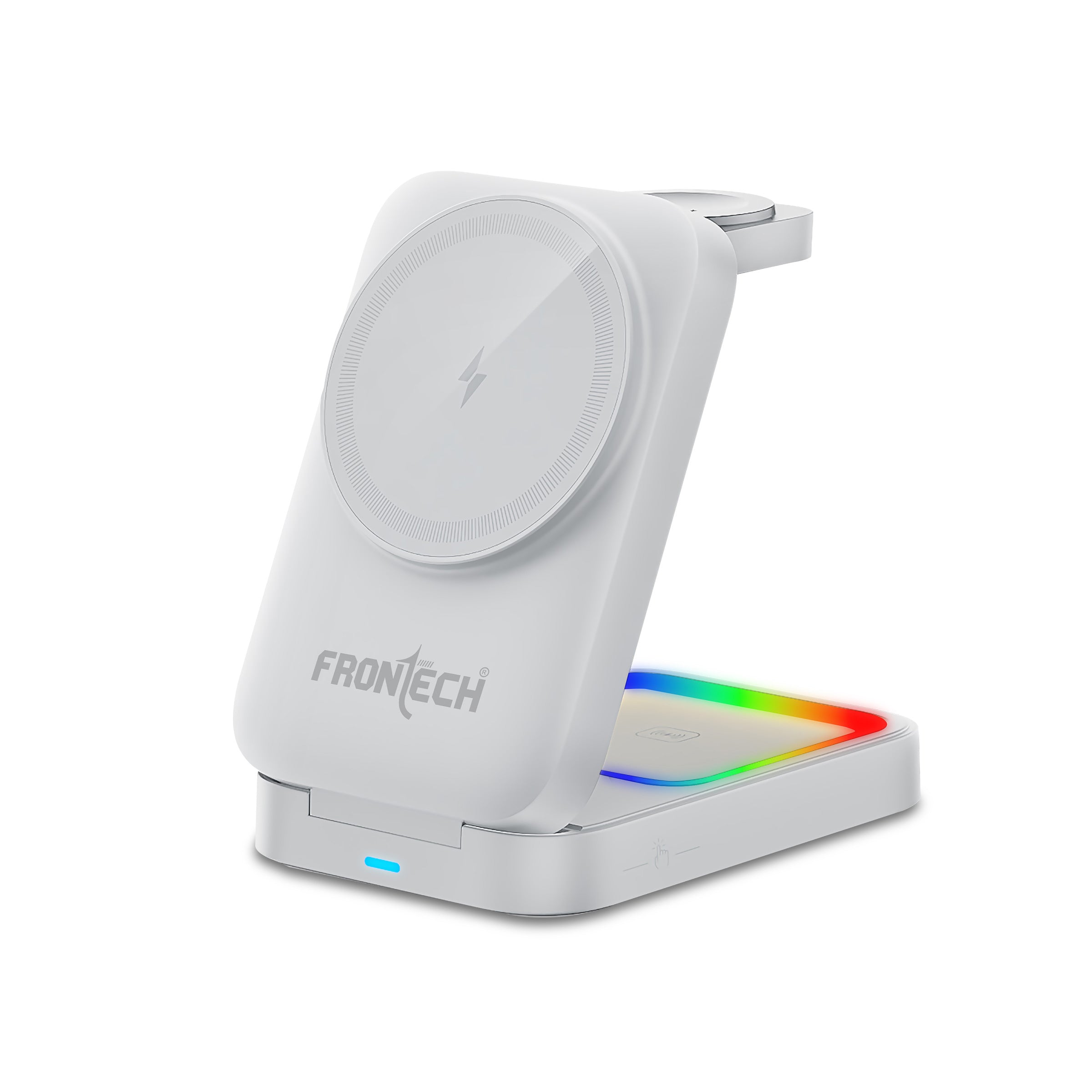 Frontech Magnetic Mobile Holder 3-in-1 – Adjustable Angle, RGB Light Effect, ABS & Silicone, Foldable Design, Black (CCH-0017W)