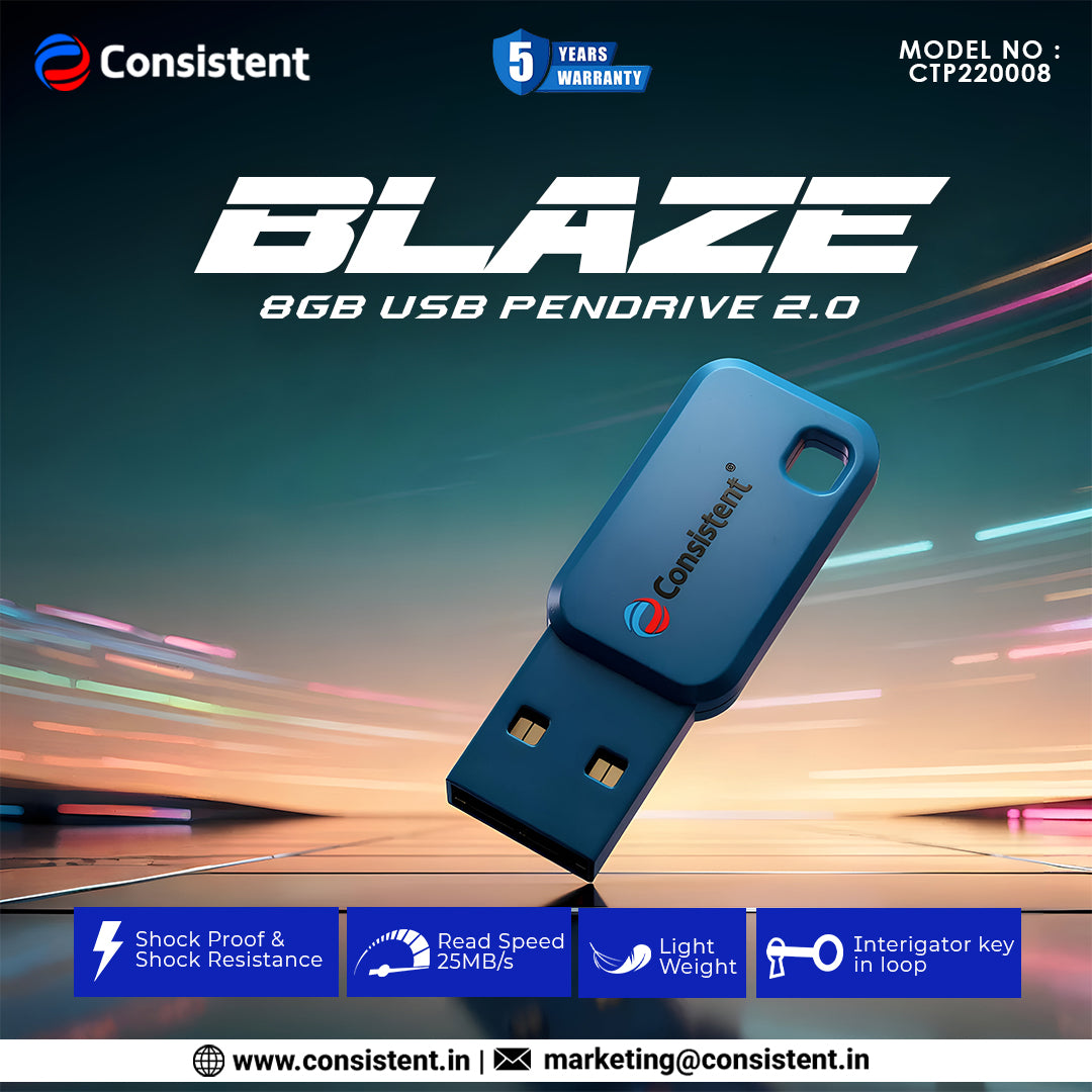 CONSISTENT 2.0 BLAZE USB PEN DRIVE 08GB (CTP220008)