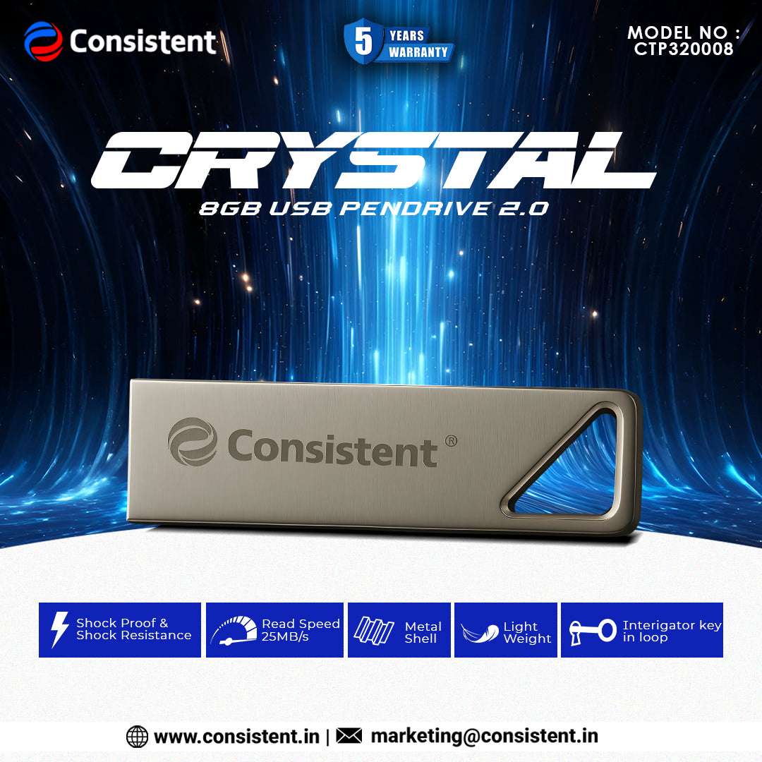 CONSISTENT 2.0 CRYSTAL USB PEN DRIVE 08GB (CTP320008)