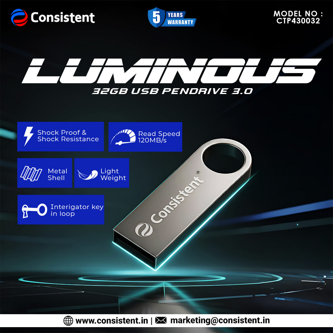 CONSISTENT 3.0 LUMINOUS USB PEN DRIVE 32GB (CTP430032)