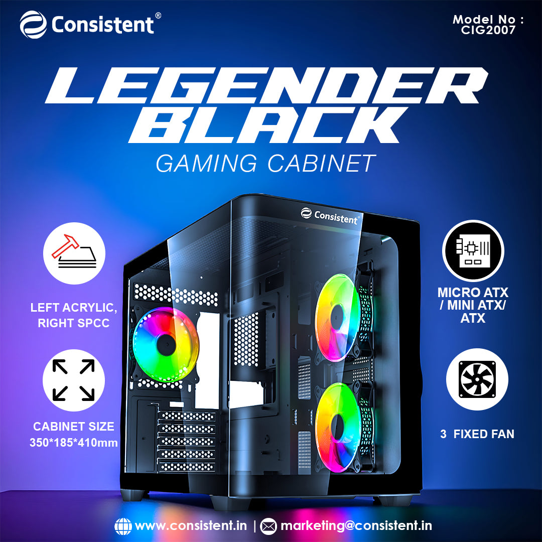 CONSISTENT GAMING PC CASE (CIG2007) - LEGENDOR BLACK