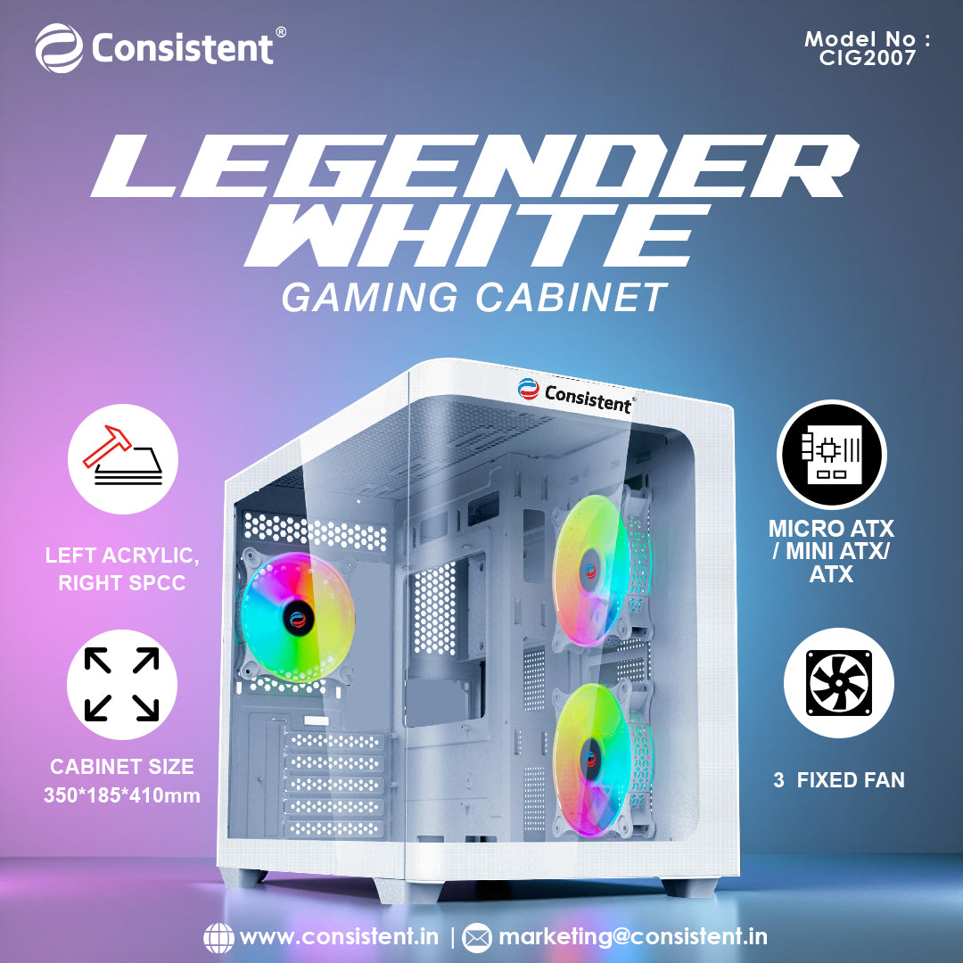 CONSISTENT GAMING PC CASE LEGENDOR WHITE (CIG2007)