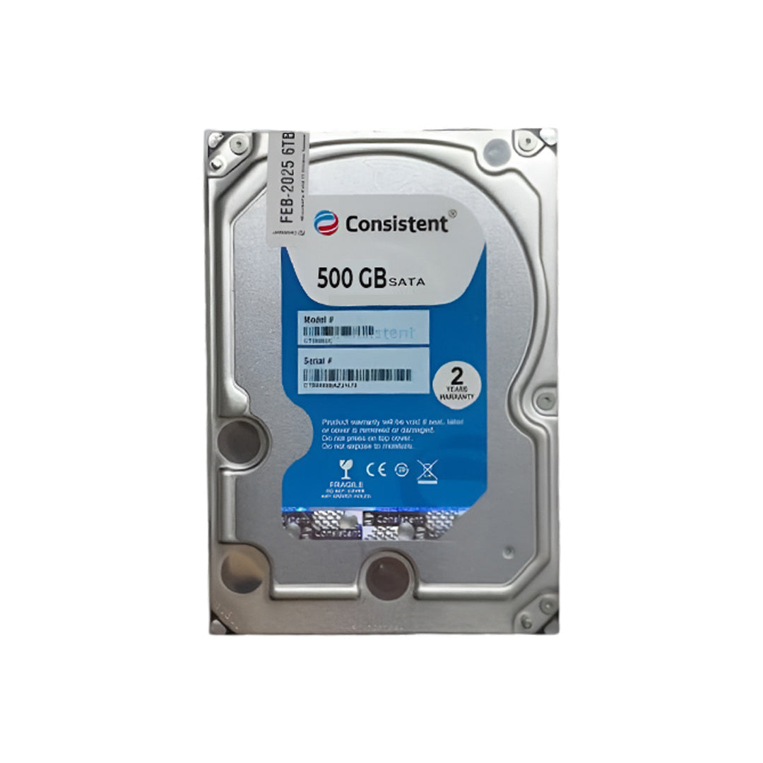Consistent 500 GB SATA Internal Hard Drive, 3.5 Inch, High Performance Desktop HDD with 2 Years Warranty.