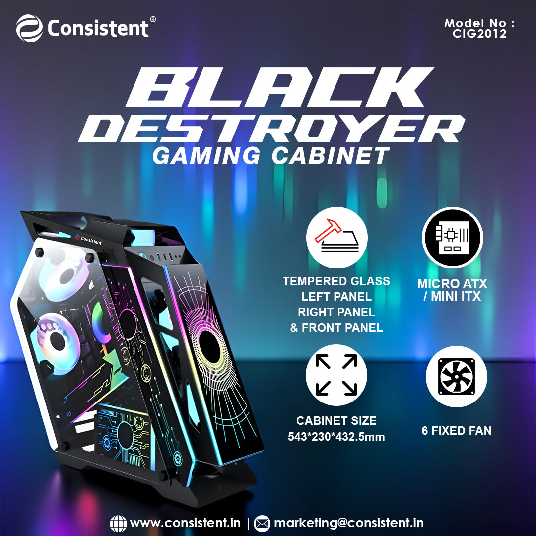 Consistent Black Destroyer Gaming Cabinet (CIG2012)