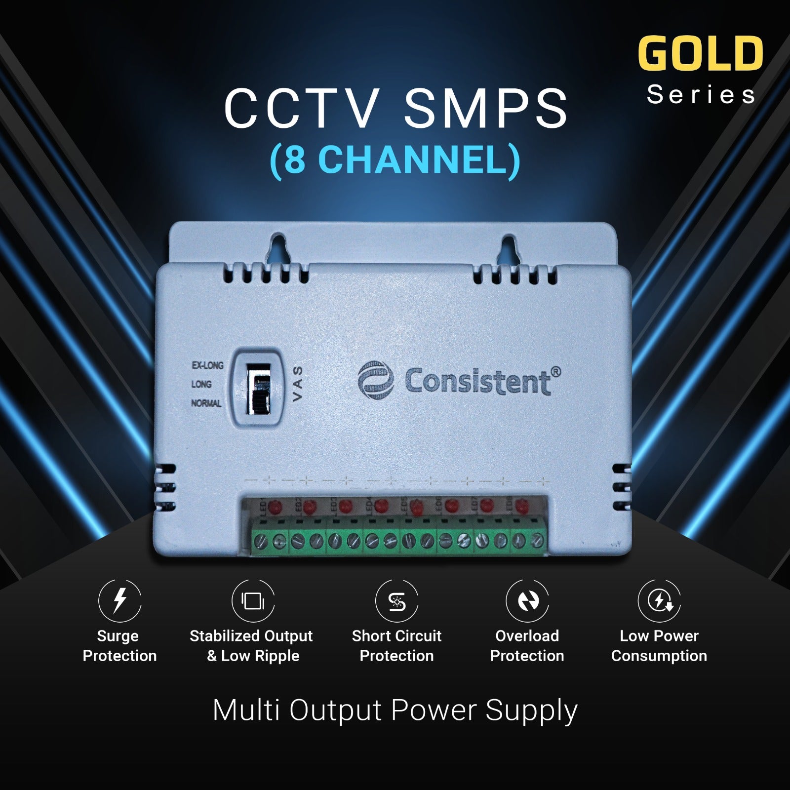 Consistent CCTV 8 Channel SMPS (CT-CPS-08P-S)
