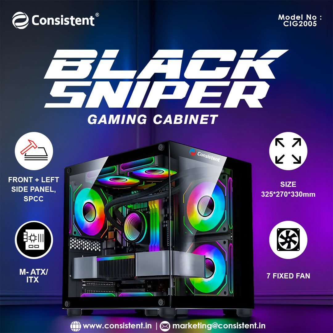 Consistent Gaming Cabinet Black Sniper (CIG2005)