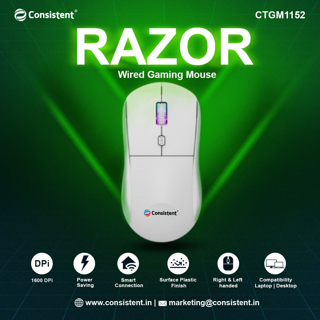 Consistent Razor Wired Gaming Mouse- CTGM1152