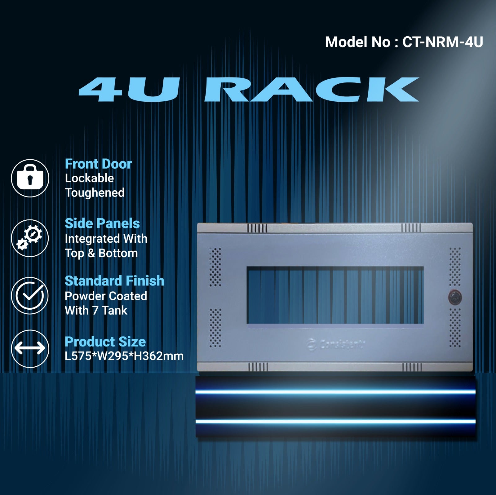 Consistent Wall Mount DVR 4U Rack for DVRs/NVRs/Switches Metal Body 4U Size (White&Gray)