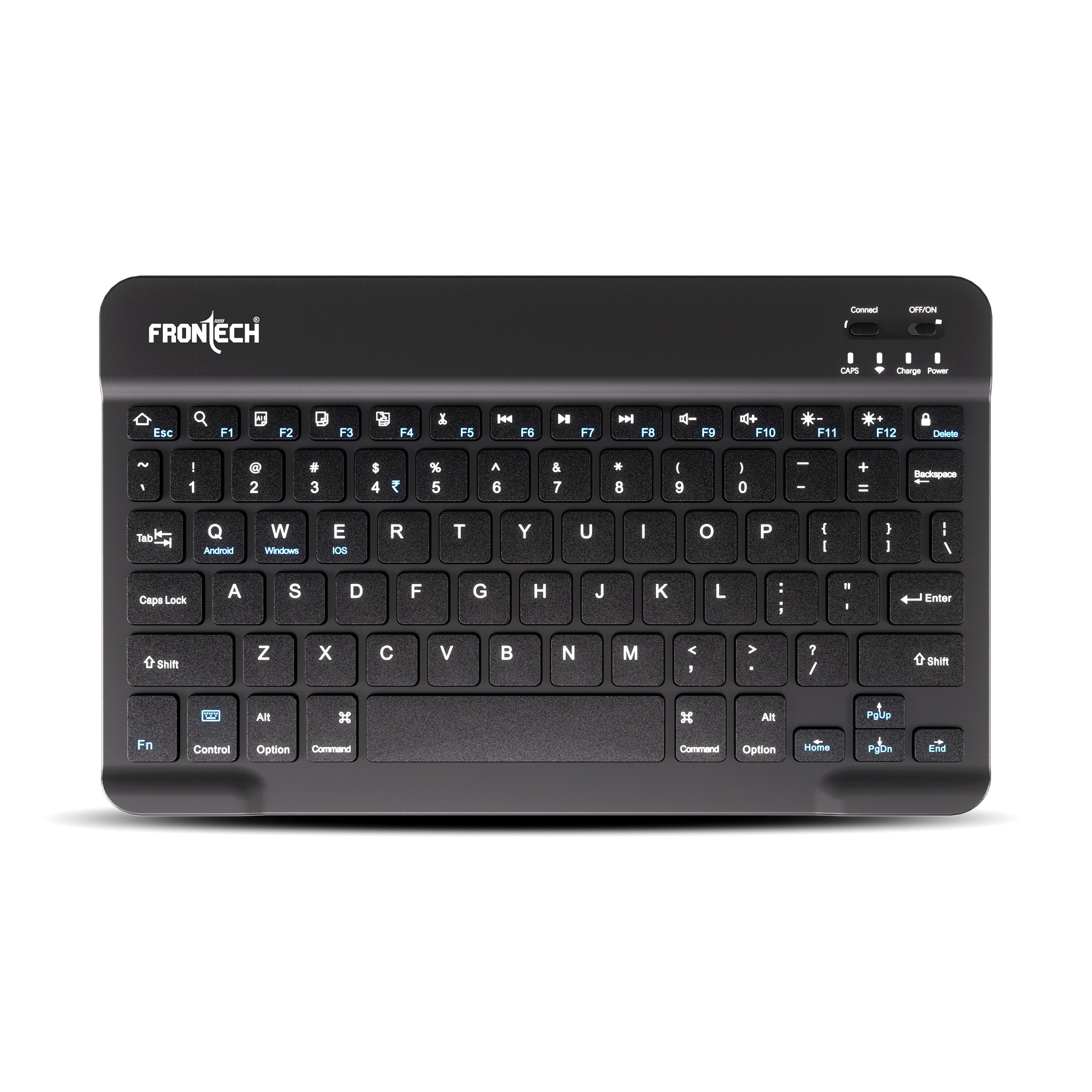 Frontech Wireless Mini Bluetooth Keyboard|78 Standard Keys|120 mAh Rechargeable Battery|1 year warranty