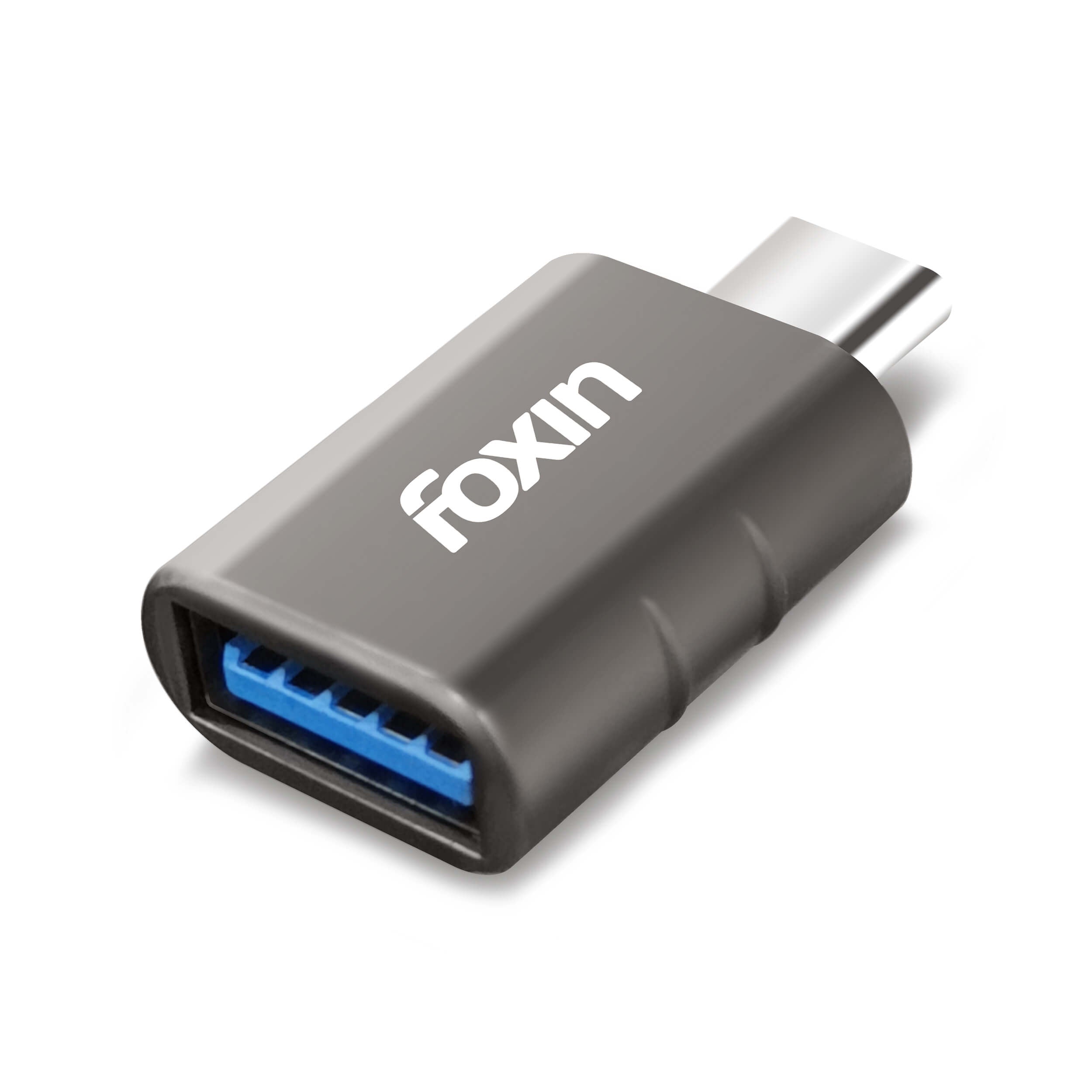 Foxin U9 Type C to USB A Female OTG Adapter (Gun-Metal)