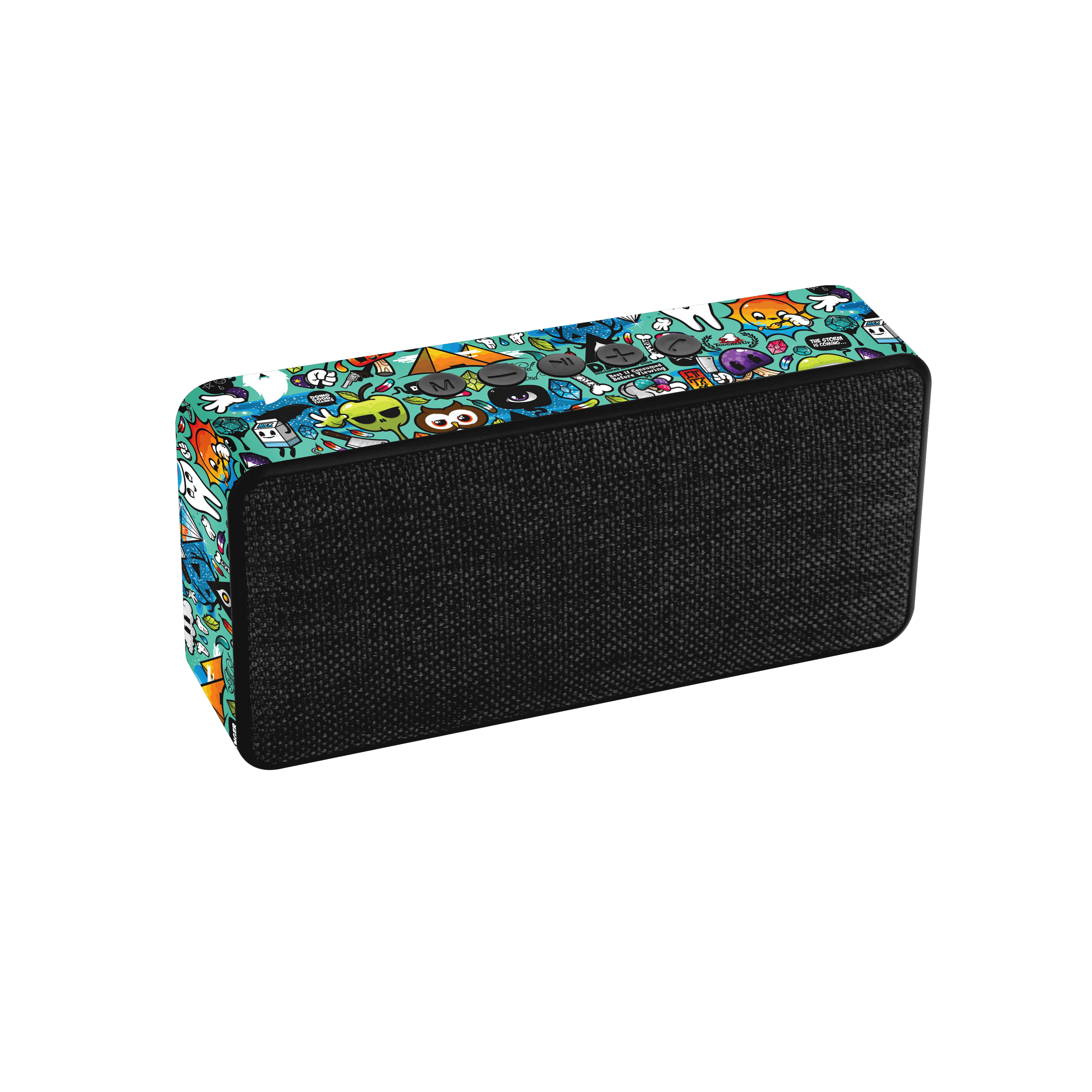 Foxin x Wrapcart Brick Bluetooth Speaker - 10W Clear Audio, Upto 6 Hours Playback, 180 Days Warranty, Abstract Fabric Finish