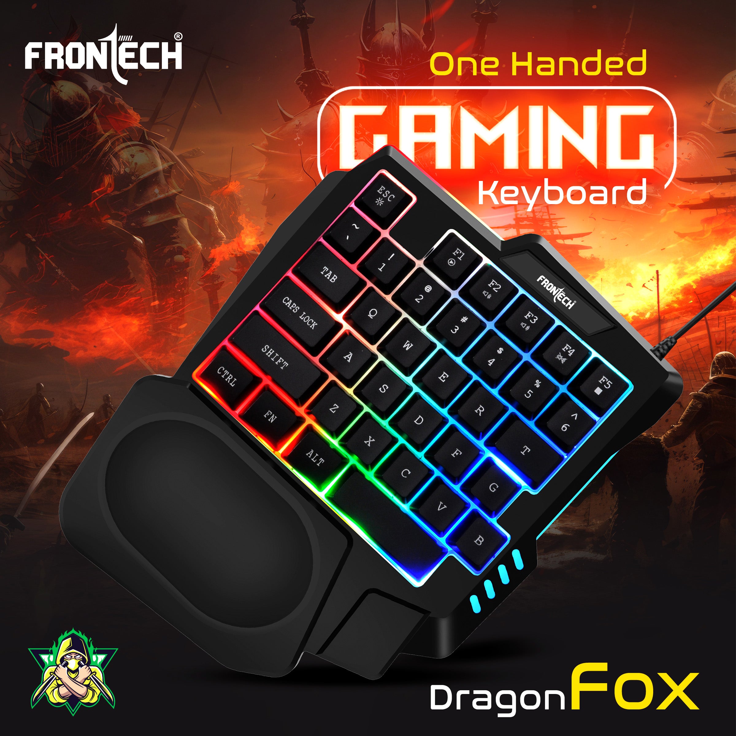 Frontech Wired RGB Backlight Gaming Keyboard|35 Mechanical Key |USB Plug & Play|1.35m cable|1 year warranty