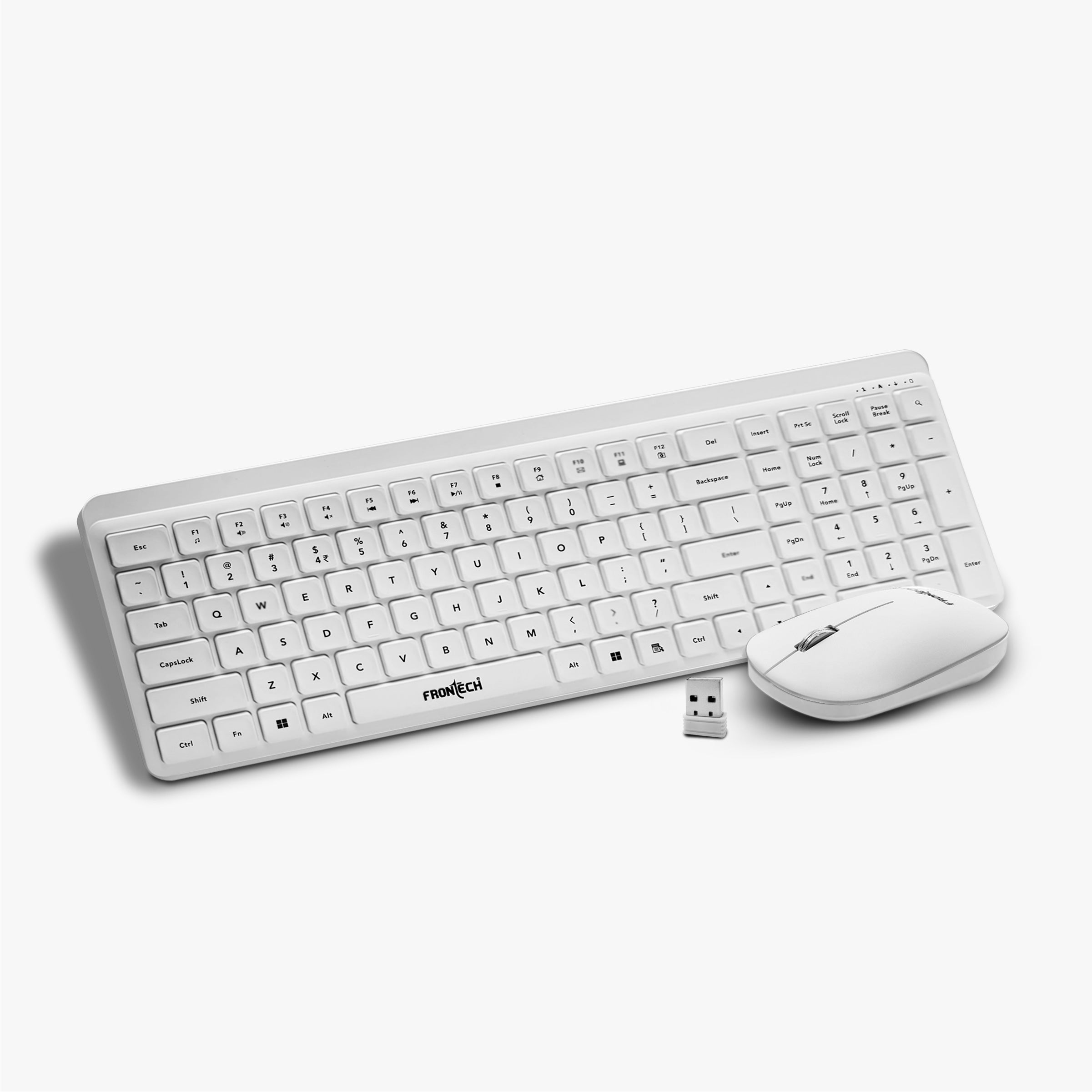 Frontech Wireless Keyboard & Mouse Combo|106 Key Layout|2.4Ghz|3200 DPI|3 button wireless mouse|3 Year Warranty