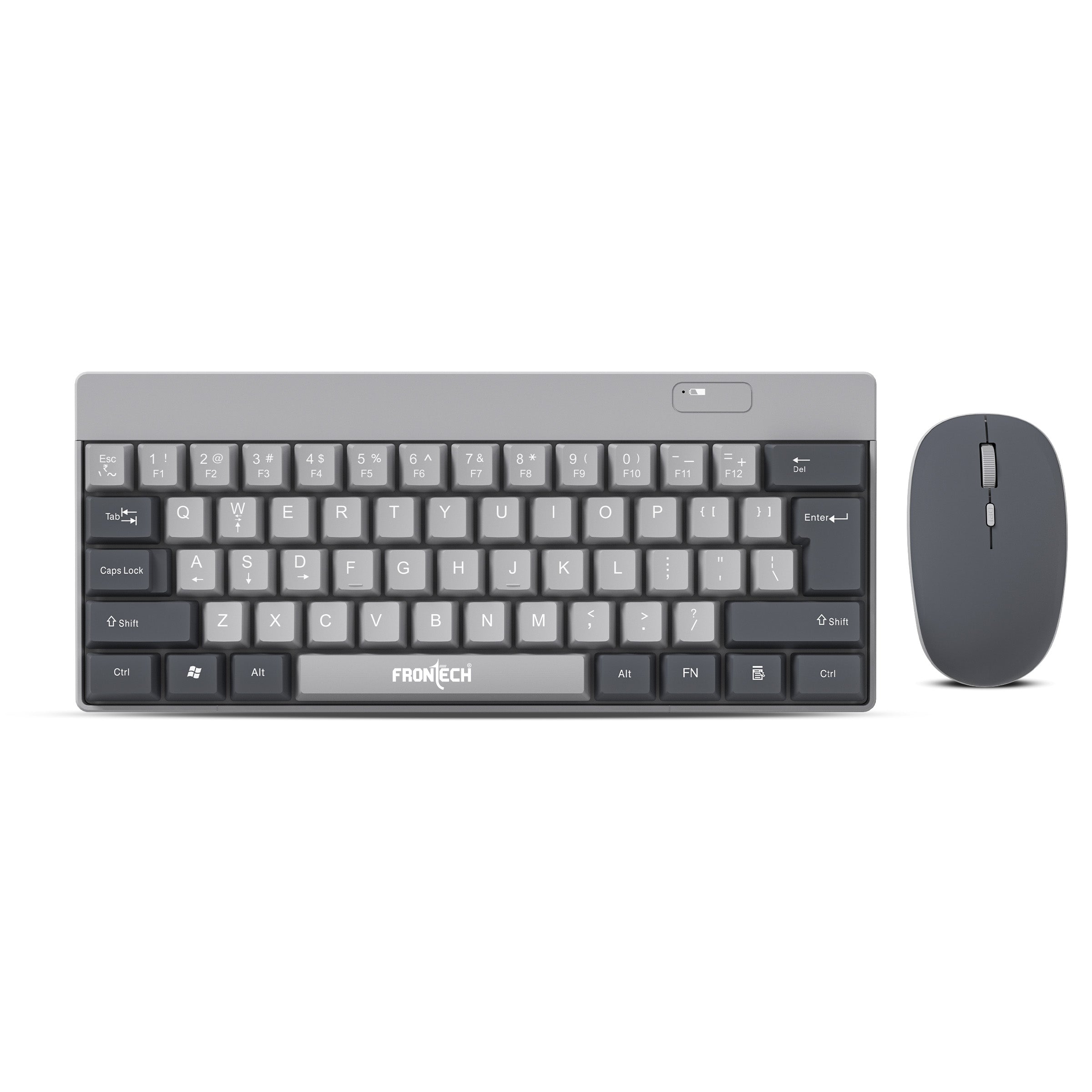 Frontech Wireless Keyboard & Mouse Combo|61 Key Layout|2.4Ghz|1600 DPI|4 button wireless mouse|1 Year Warranty
