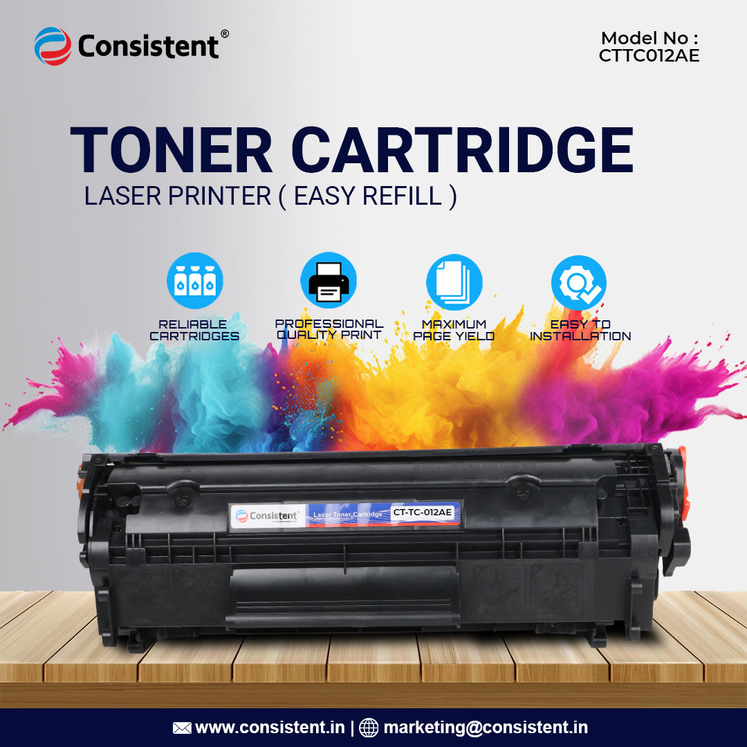 Laser Toner Cartridge(CTTC012AE) Easy to use, Compatible for Wide Usage, Eco Friendly, 2000 Pages Yield for use in Hp Laser Jet pro M1005 MFP/ M1319f/ MFP Canon LBP 2900/