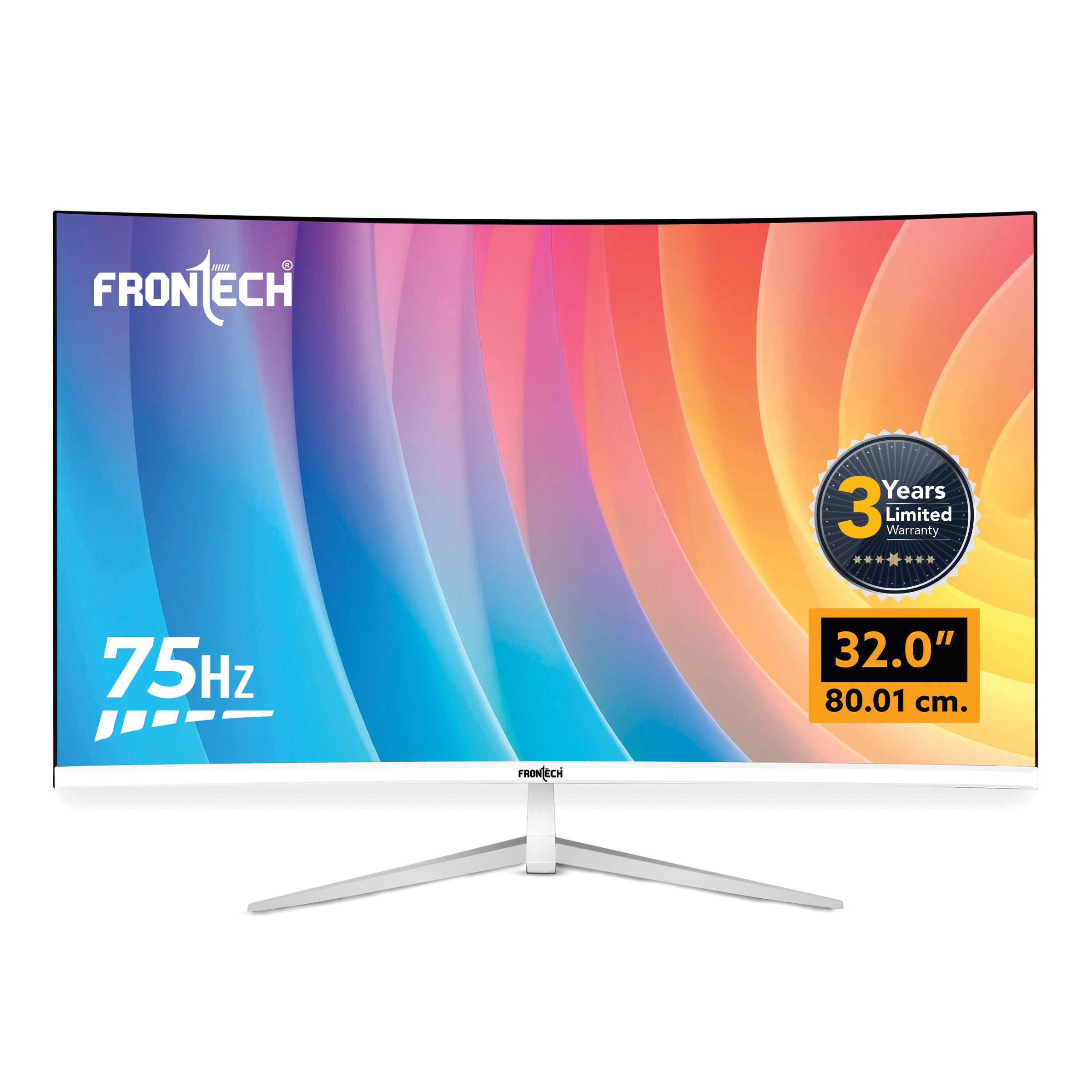 Frontech 32 inch Curved LED Monitor | 75Hz | 1920 x 1080 | Wall Mountable | Frameless | HDMI & VGA | 5ms Response Time | Built-in Speakers | Ultima Series | 3 Years Warranty