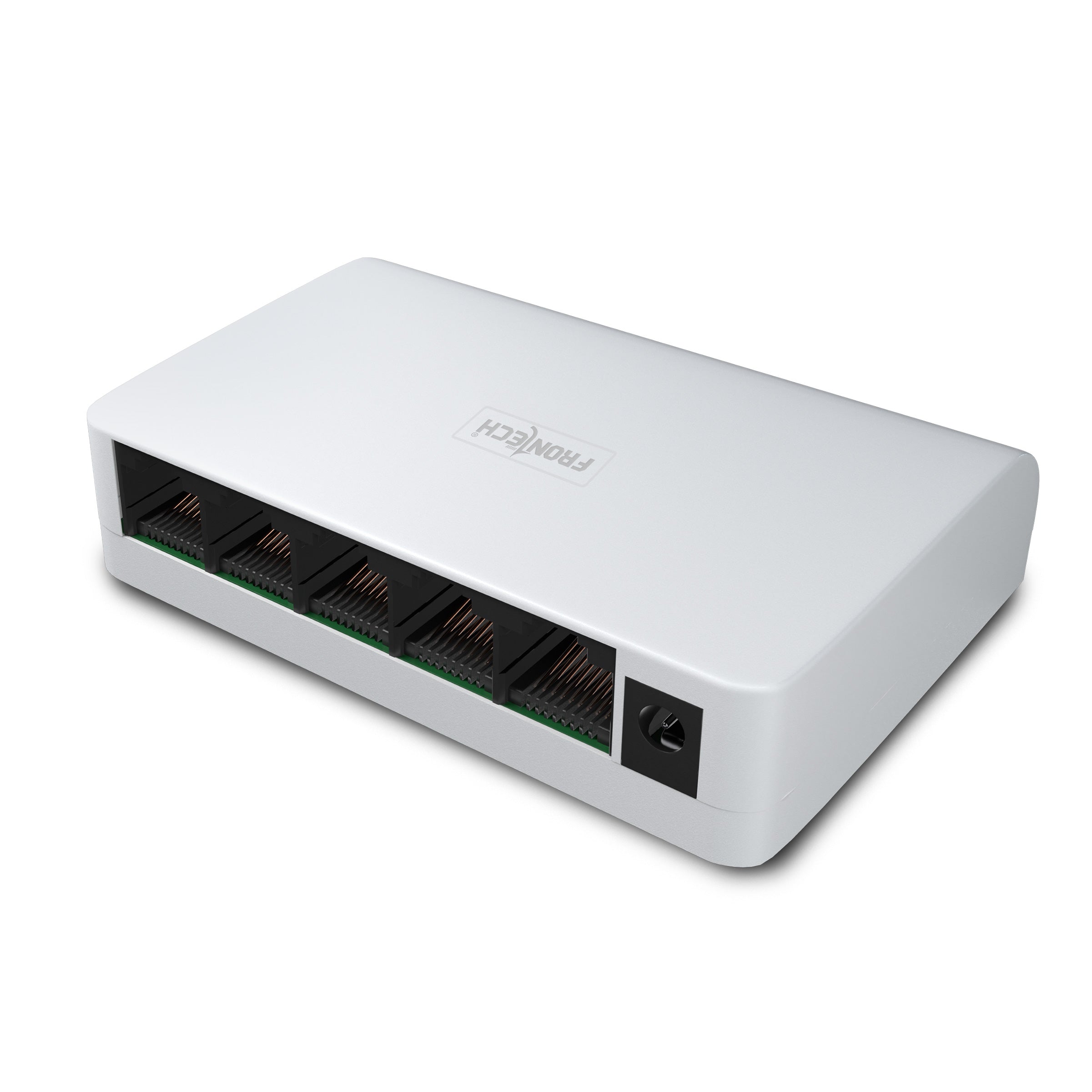 Frontech 5-Port Gigabit Ethernet Switch | High-Speed 10Gbps Bandwidth | Plug & Play LAN Hub for Router, Computer, Gaming Console, Printer & IP Camera | 100m Transmission Distance | White (NC-0051).