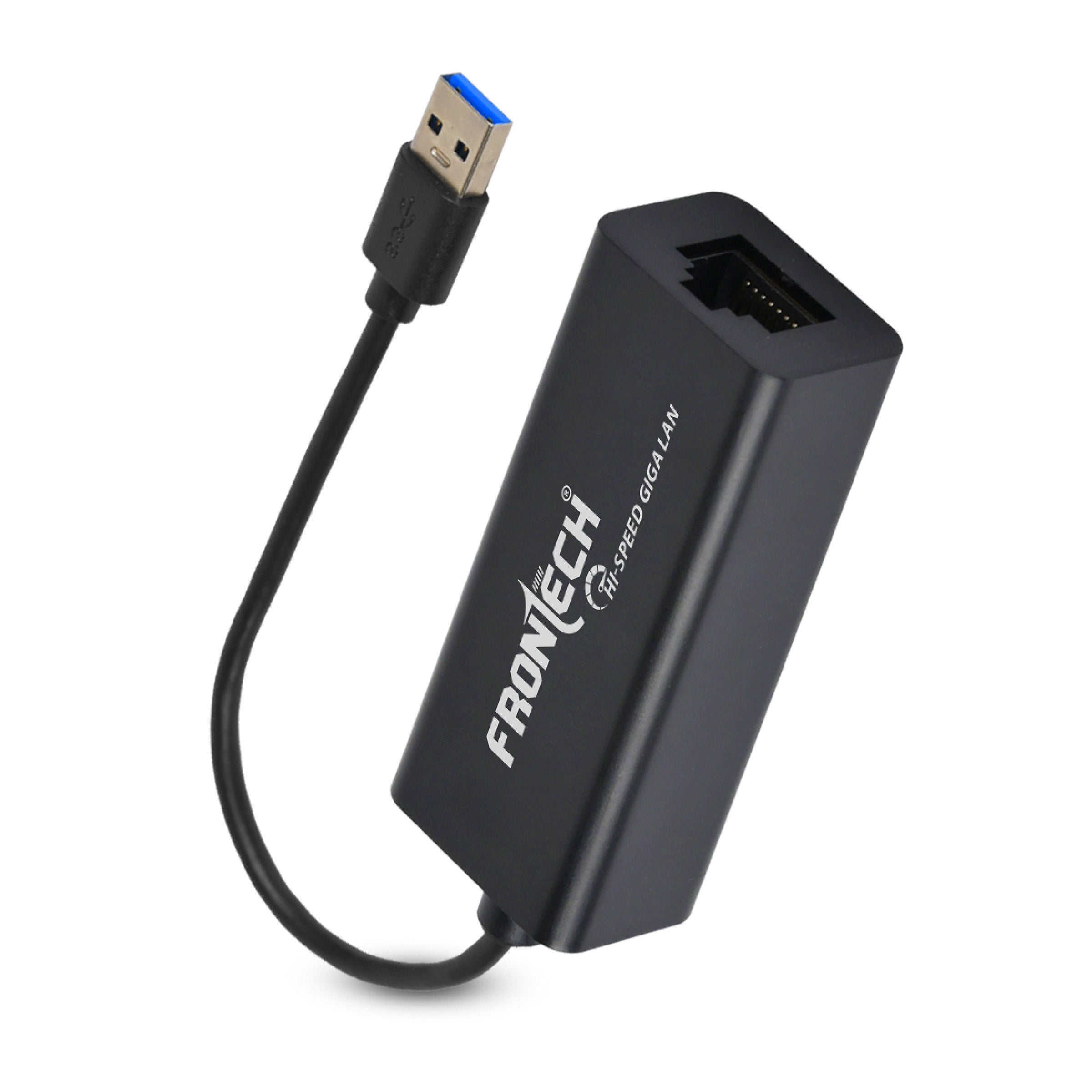 Frontech USB 3.0 to Gigabit Ethernet Adapter | 1000Mbps LAN Network Converter | USB to RJ45 Wired Dongle | Plug & Play | Compatible with Windows & Mac | Portable ABS Build for Laptop & PC (NC-0054)