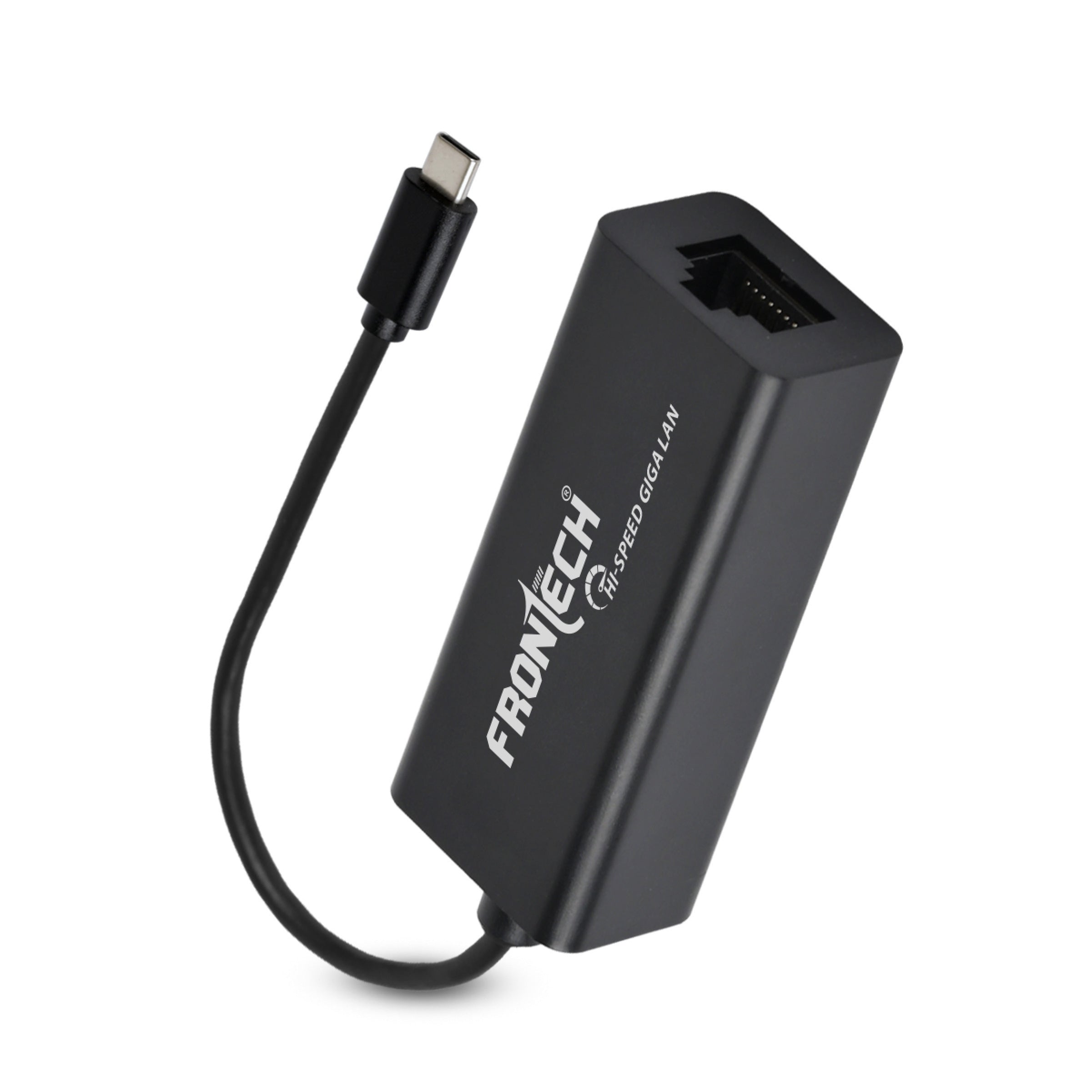 Frontech Type-C to Gigabit LAN Adapter | USB 3.1 Type-C to RJ45 Ethernet | 1000Mbps High-Speed Network | Plug & Play | Compact ABS Build | Compatible with Windows & Mac OS (NC-0055)