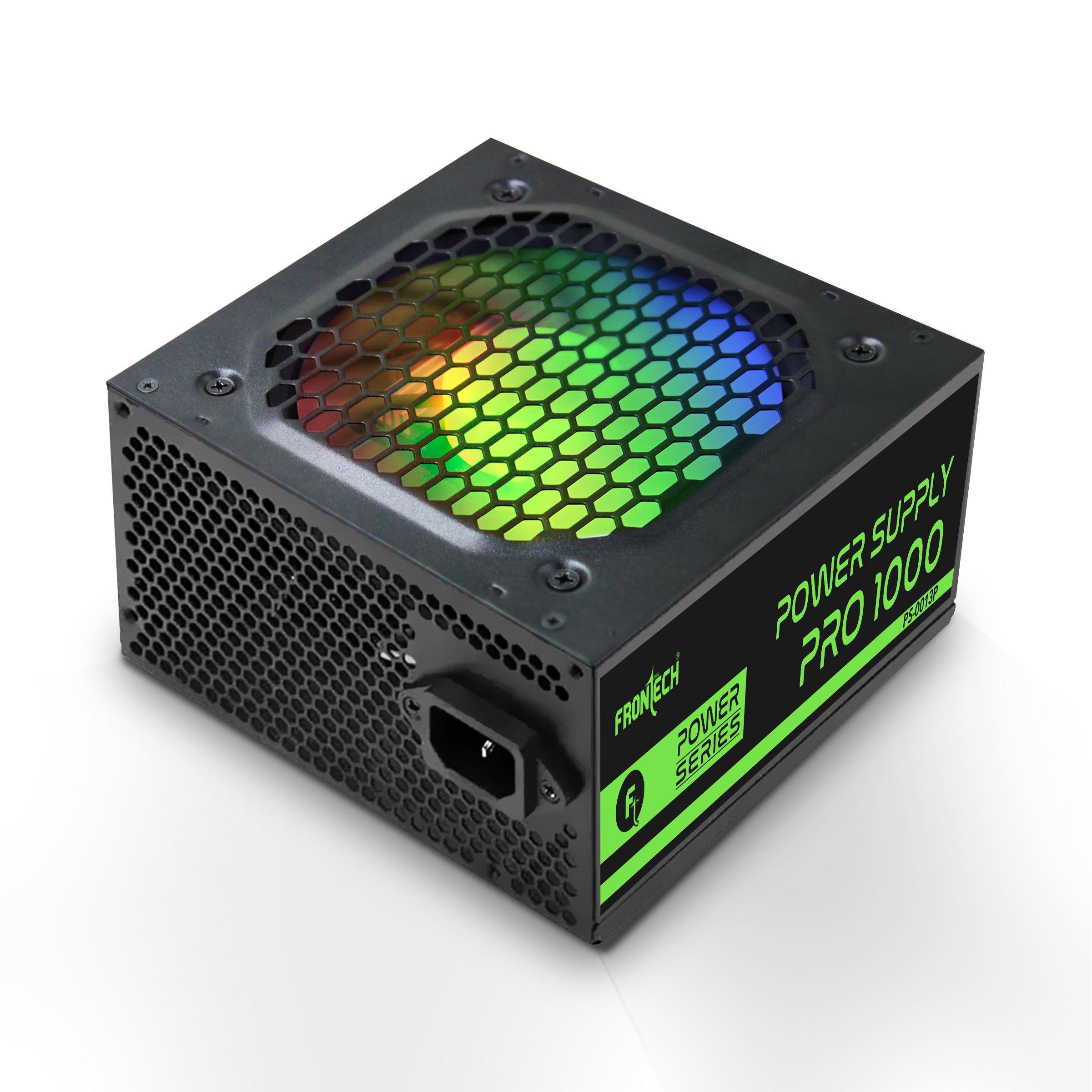 Frontech PRO 1000 Gaming Power Supply, 600W PSU, ATX 12V, 120mm RGB Silent Fan, PCI-E (6+2) Pin, 3 SATA, OCP/OVP/SCP Protection, 3-Year Warranty (PS-0013P)
