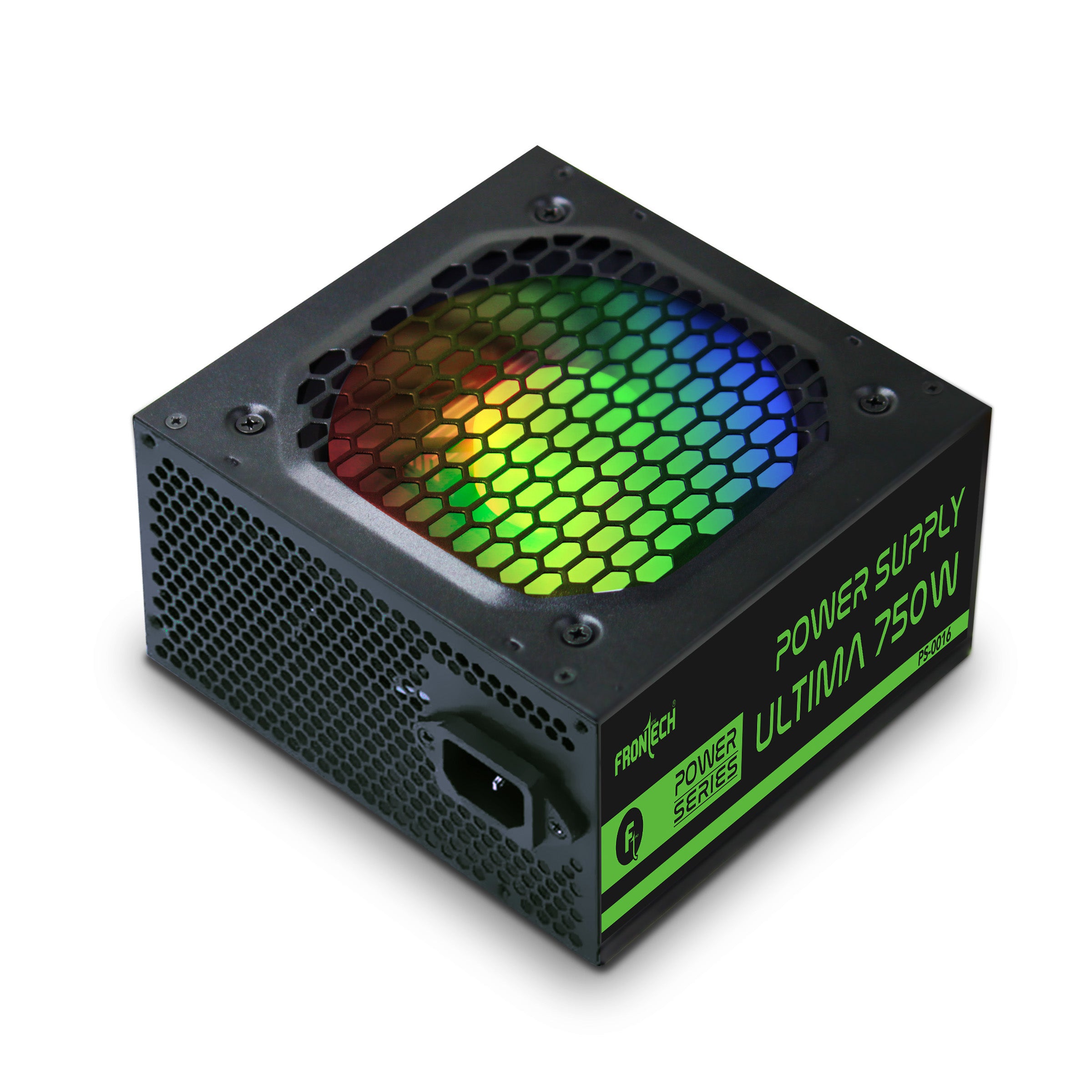 Frontech Ultima 750W Power Supply | ATX 12V SMPS | 120mm RGB Fan | Sleeved Cables | 20+4 ATX, 4+4 CPU, 6+2 PCI-E, 4 SATA & 2 Molex | OCP/OVP/SCP Protection | 3-Year Warranty (PS-0016)