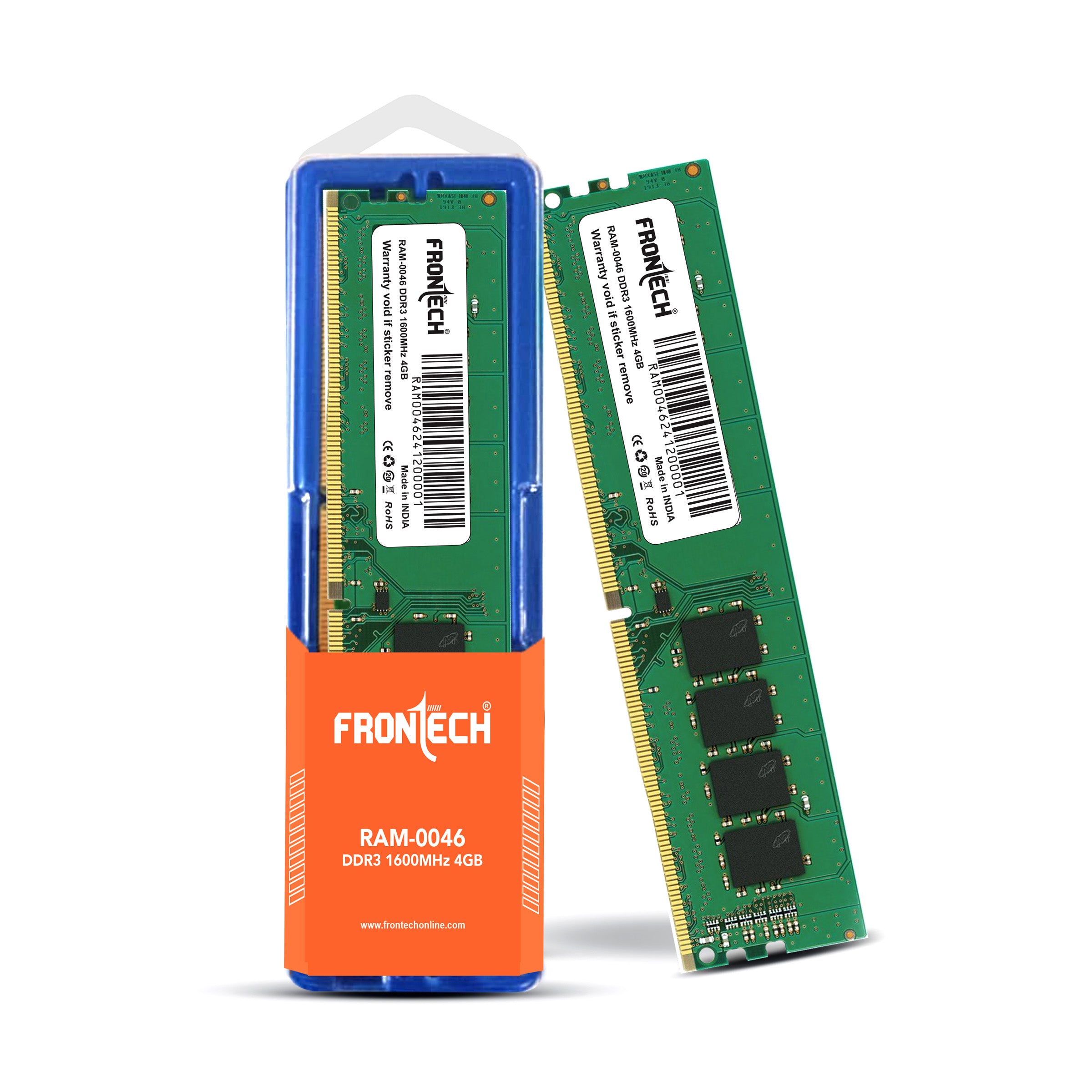 Frontech 4GB RAM | DDR3 1600MHz Desktop RAM | Low Power Consumption, High-Speed Data Transfer| Enhanced Gaming & Multitasking (RAM–0046)