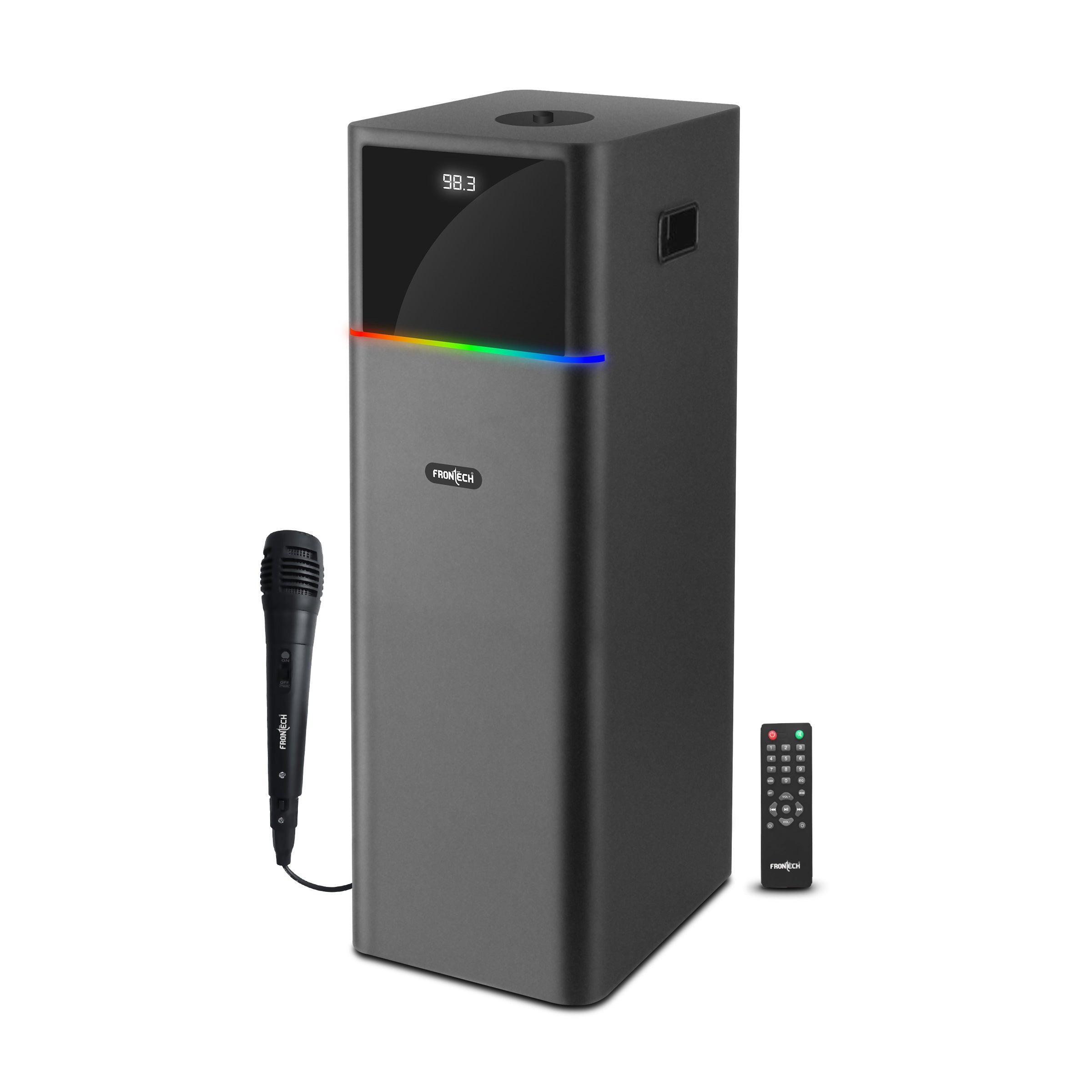 Frontech CRUX-168 Multimedia Tower Speaker | 90W Output | In-Built FM | USB/BT/AUX/MIC Support (SW-0168)