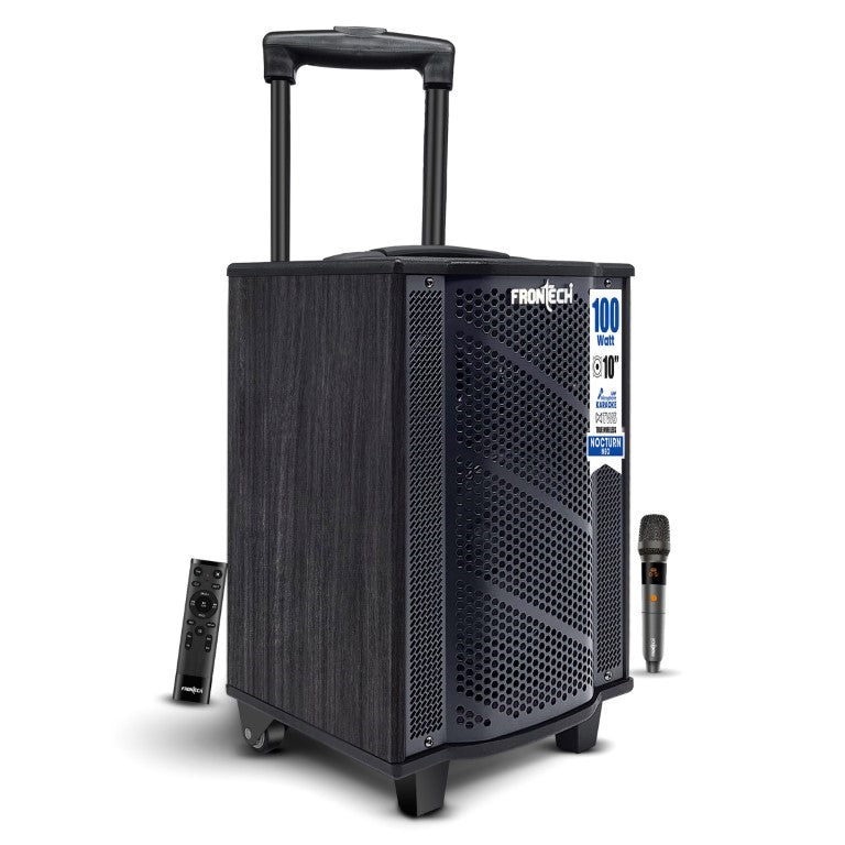 Frontech Nocturn Neo Trolley Speaker | 100W Sound | Wireless Mics | Multi-Input (SW-0225)