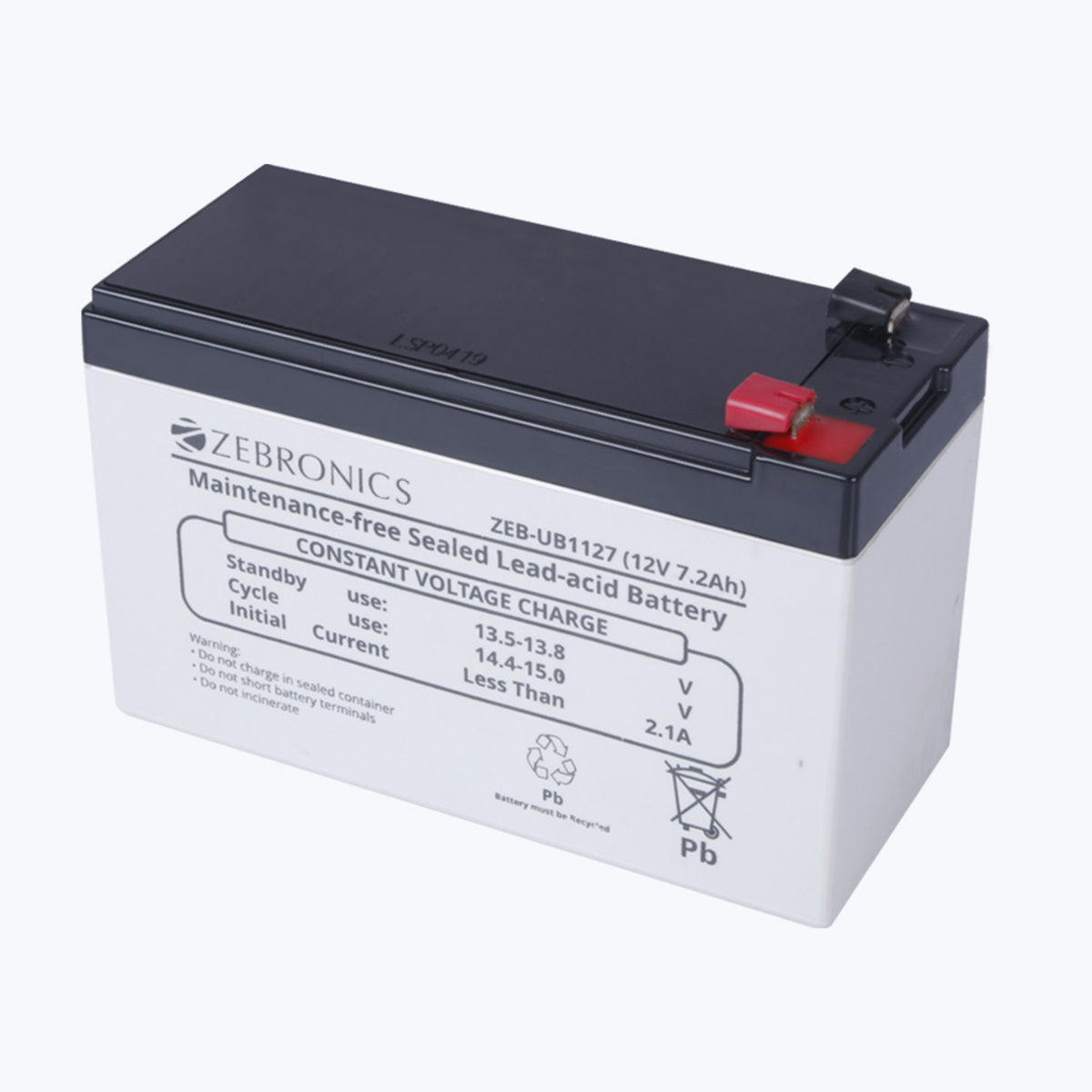 Zeb-UB1127, Sealed Maintenance free (SMF) Lead-acid battery