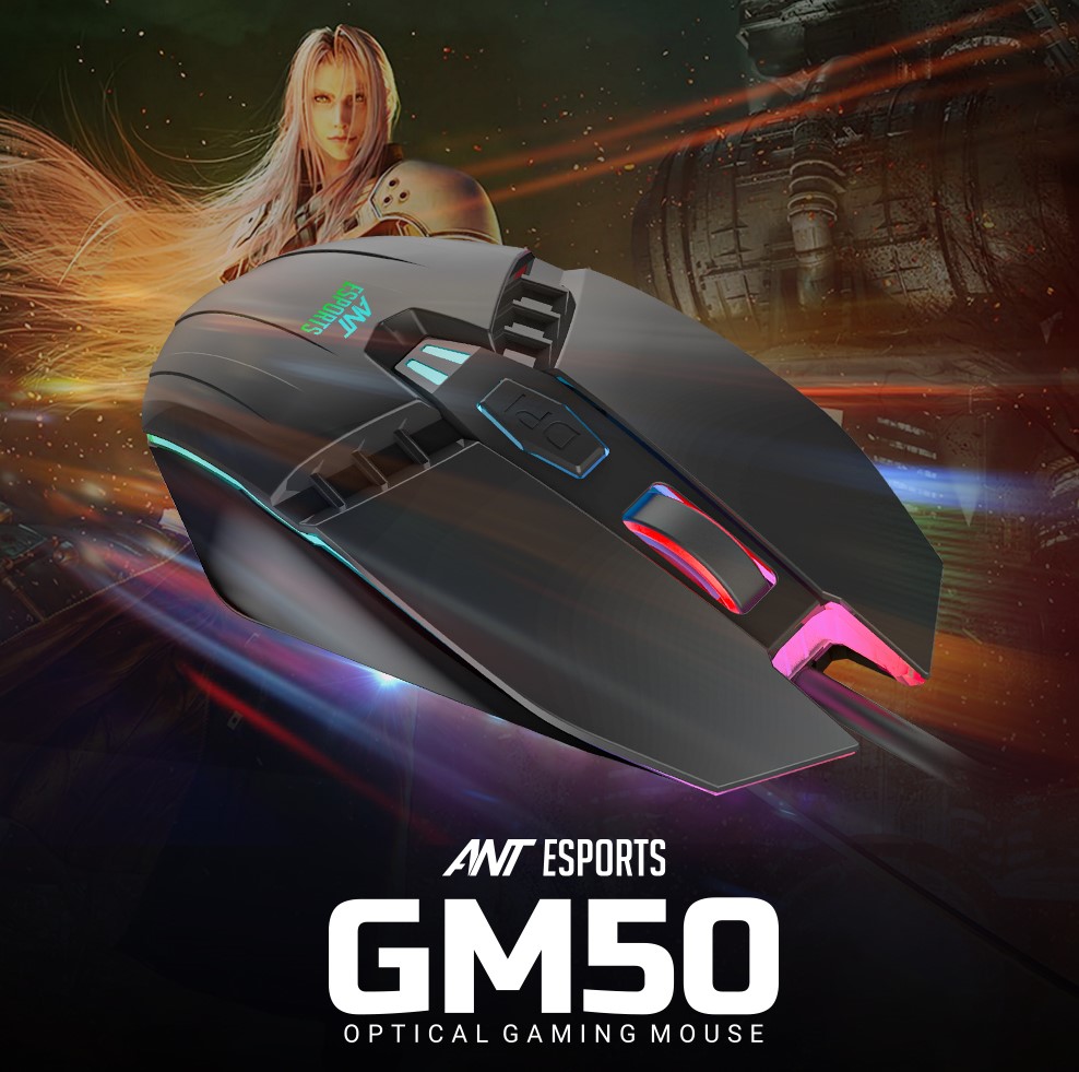 Ant Esports GM50 3600 DPI RGB Wired Gaming Mouse Black