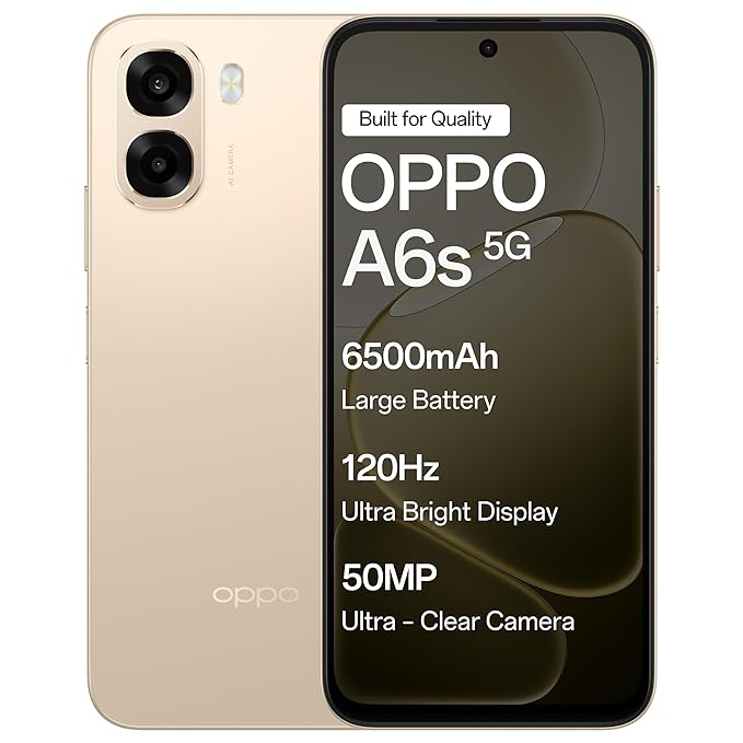 OPPO A6s 5G Smartphone (4GB RAM, 128GB Storage, Aurora Gold)