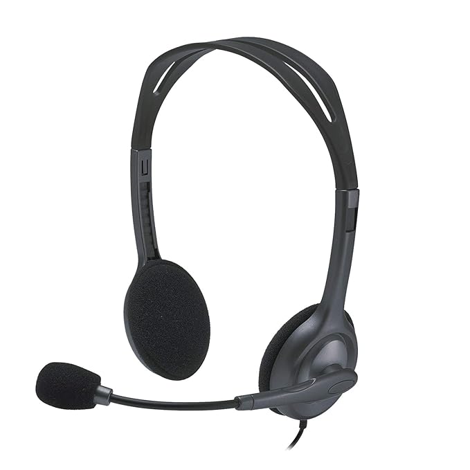 Logitech H111 Single Pin 3.5mm Wired Headset with Microphone (Black)