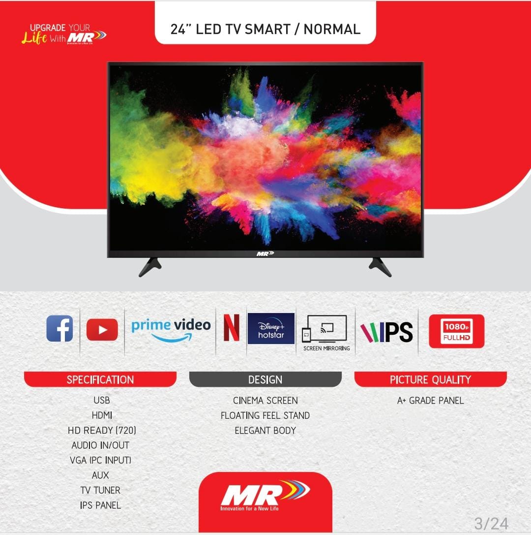 MR 24” LED TV – Smart TV Powered by the latest Android / webOS platform
