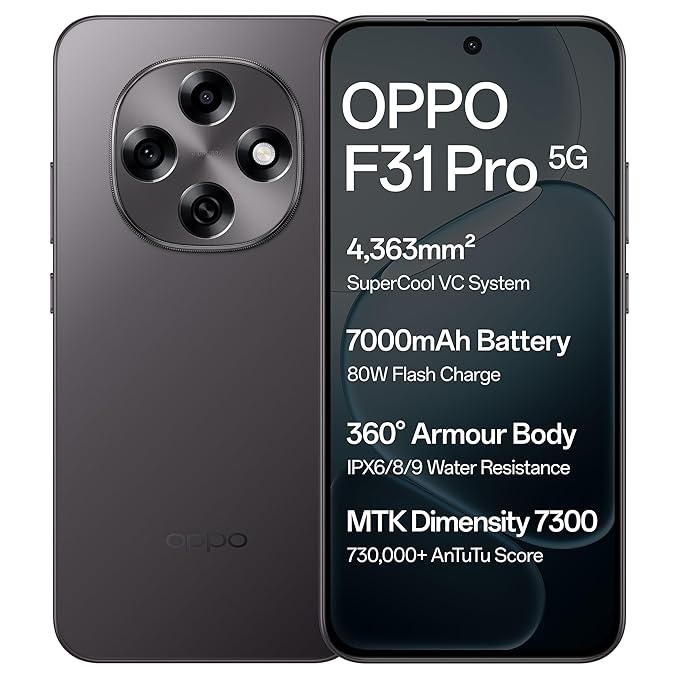 OPPO F31 Pro 5G Smartphone (Space Grey, 8GB RAM, 128GB Storage)