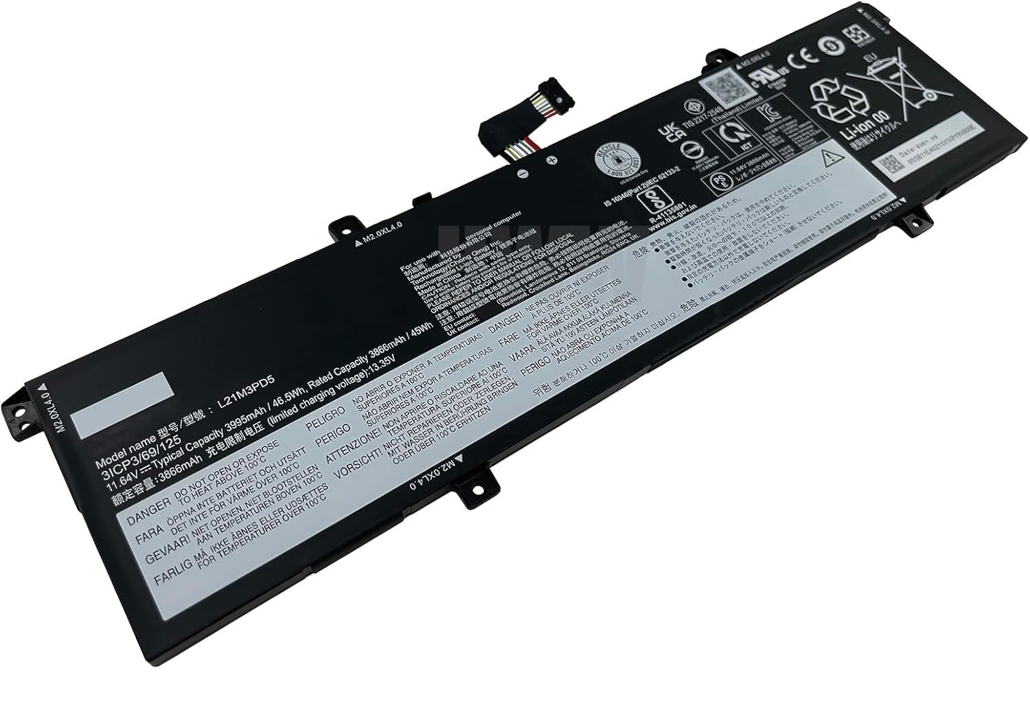 L21M3PD5 Laptop Battery 62Wh 3995mAh 4-Cell 15.52V for Lenovo ThinkBook 14 G4+ ARA/ThinkBook 14 G4+ IAP Series