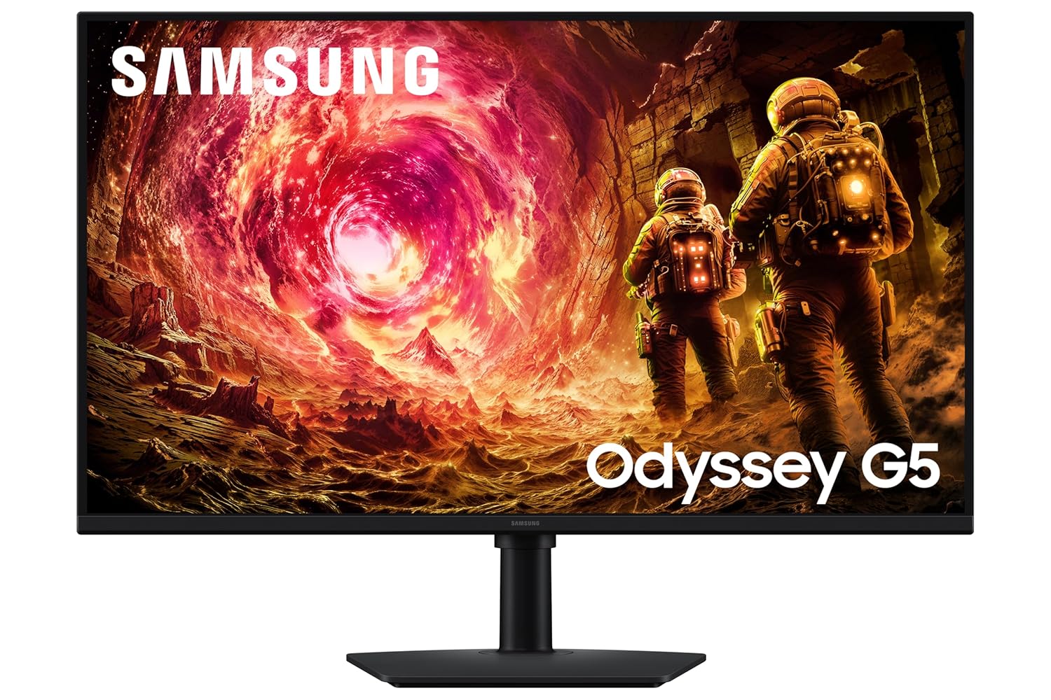 Samsung 32" Odyssey G5 Fast IPS Gaming Monitor|QHD 2560 x 1440|180 Hz|1ms|300nits|HDR10|AMD FreeSync|G-Sync|Ports-DP,HDMI,Headphone|Height-Tilt-Swivel-Pivot Adjustable Stand|LS32FG