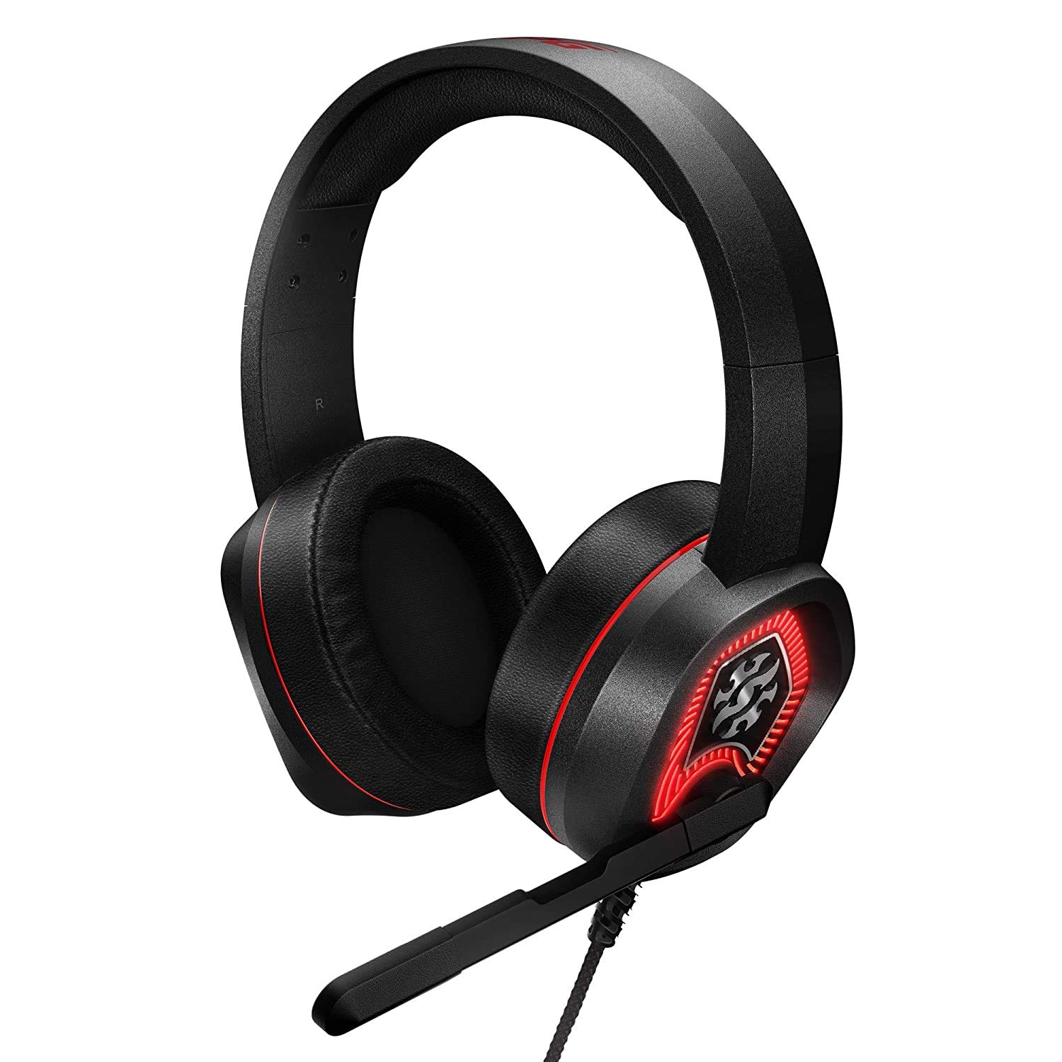 RAPOO VH610 Wired Gaming Headset Virtual 7.1 Channel 50MM Sound Unit RGB Backlit Headphone with 360° Adjustable Noise-Canceling Microphone for Computer PC Gamer - Silver