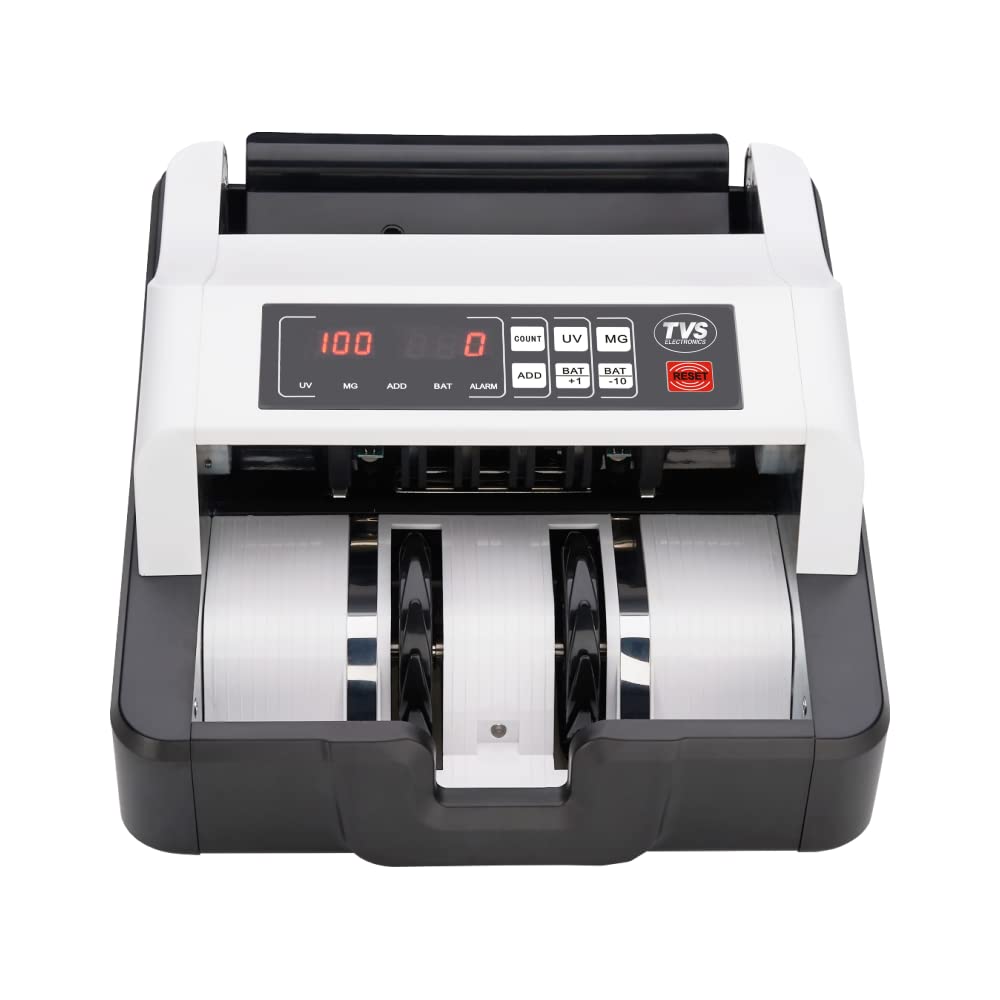 TVS ELECTRONICS CC-232 Classic Heavy-Duty Note Counter | Fully Automatic Money Counting Machine | 1200 Notes/Min Speed | Mg, UV & IR Fake Note Detector | Compatible with New & Old