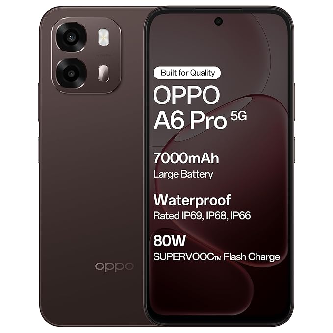 OPPO A6 Pro 5G Smartphone (Cappuccino Brown, 8GB RAM, 256GB Storage)