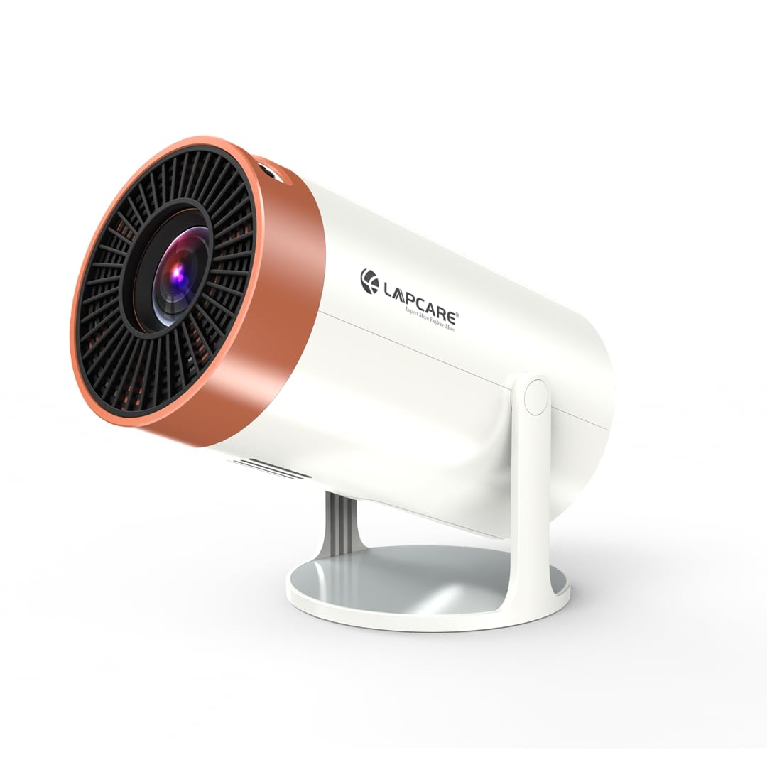 LAPCARE LLP-012 LED Projector with 1080p HD Resolution, Rotatable Design, Built-in Streaming Apps, 2500 Lumens, Screen Mirroring, 3 W Speaker, 1 GB RAM & 8GB ROM (White)