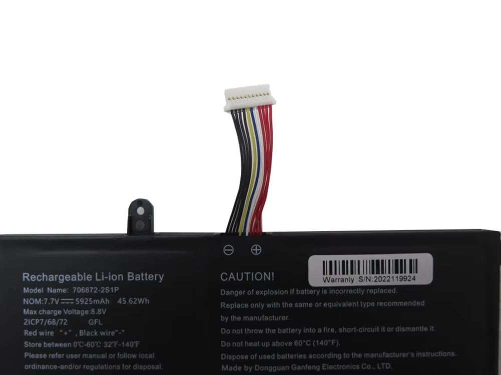 WISTAR Laptop Battery 706872-2S1P 7.7V 5925mAh 45.62Wh 11PIN 11Lines New