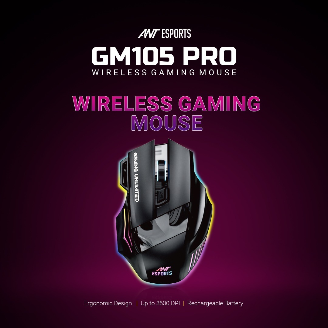 Ant Esports GM105 pro Gaming Mouse,7 Button Gaming Mouse, 3600 DPI, RGB Lighting, Ergonomic Design, for Windows PC, Laptop,Gaming & Office