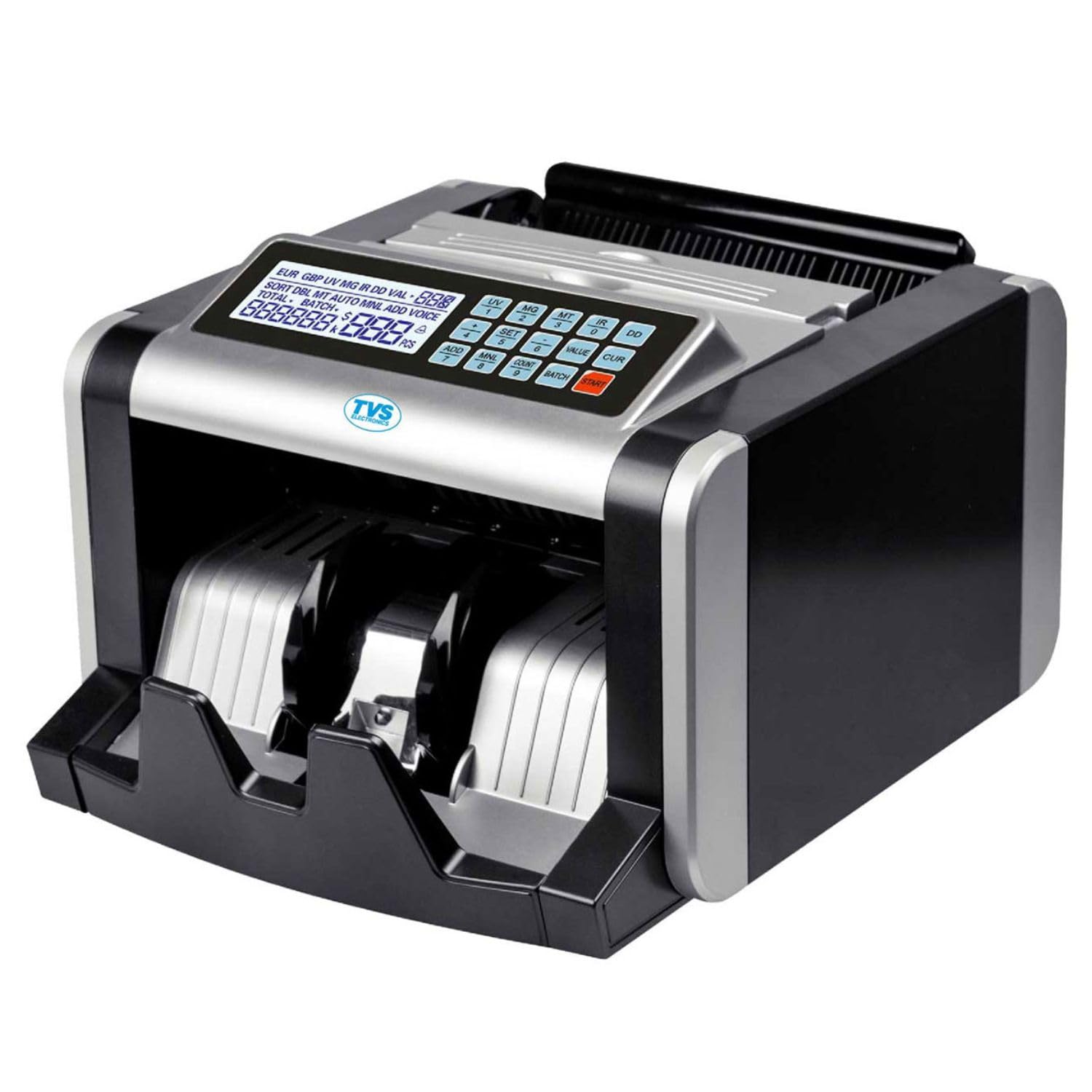 TVS ELECTRONICS CC-232 Classic + Cash Counting Machine | Super Fast Currency Counter at 1000 Notes/Min | Automatic Start, Stop & Clear | UV, MG, MT, IR Sensors for Fake Currency De