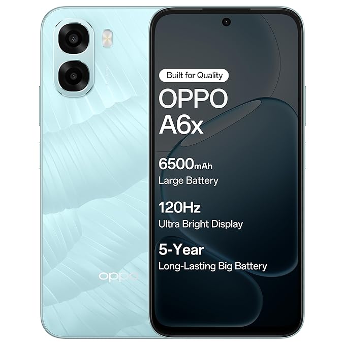 Oppo  Mobile A6X 4G (Ice Blue, 4GB RAM, 64GB Storage)