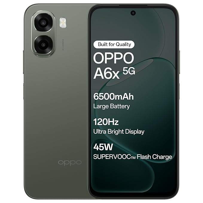 OPPO A6X 5G Smartphone (4GB RAM, 128GB Storage, Olive Green)